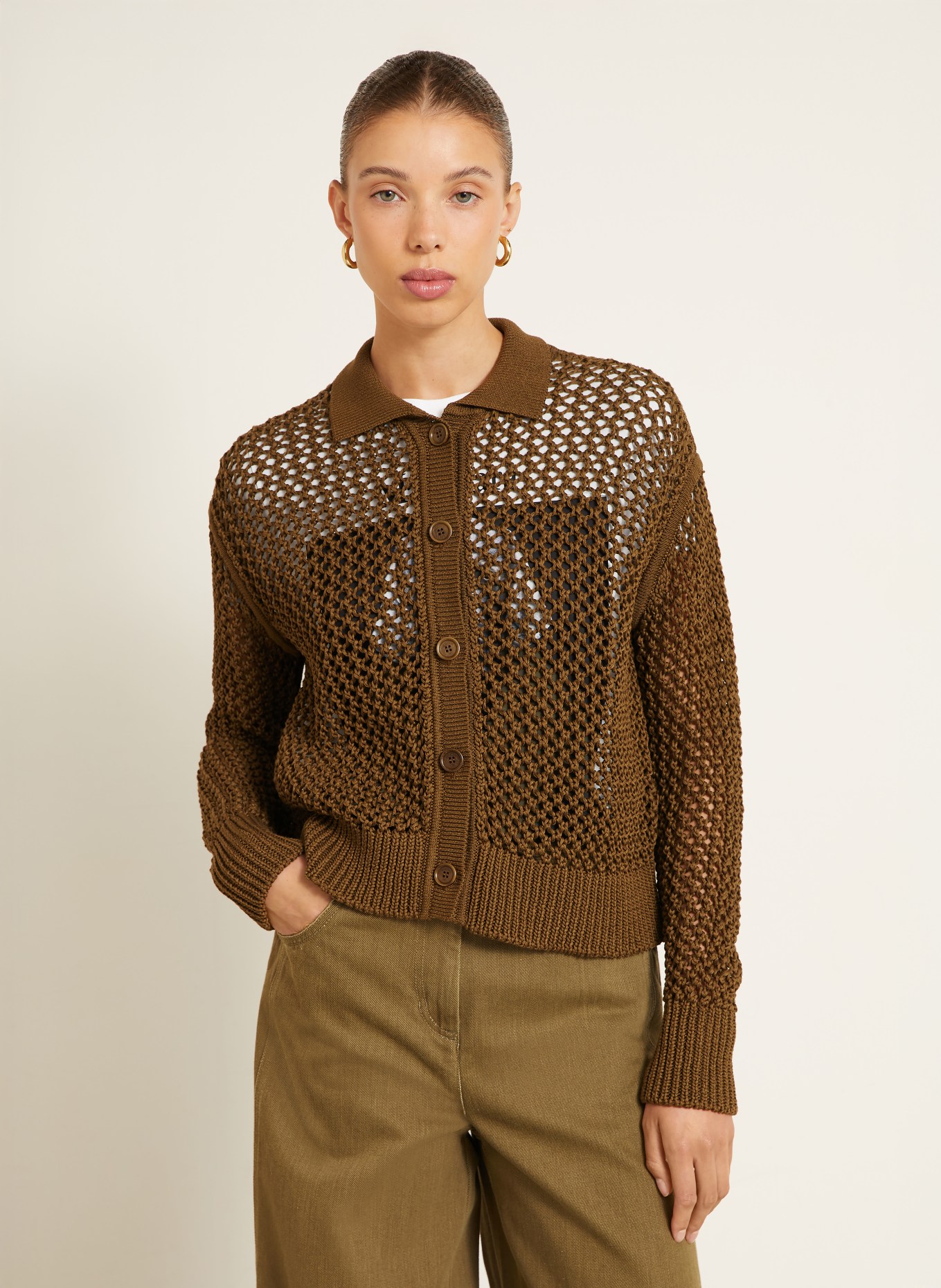 Max Mara FILM Cardigan: KHAKI