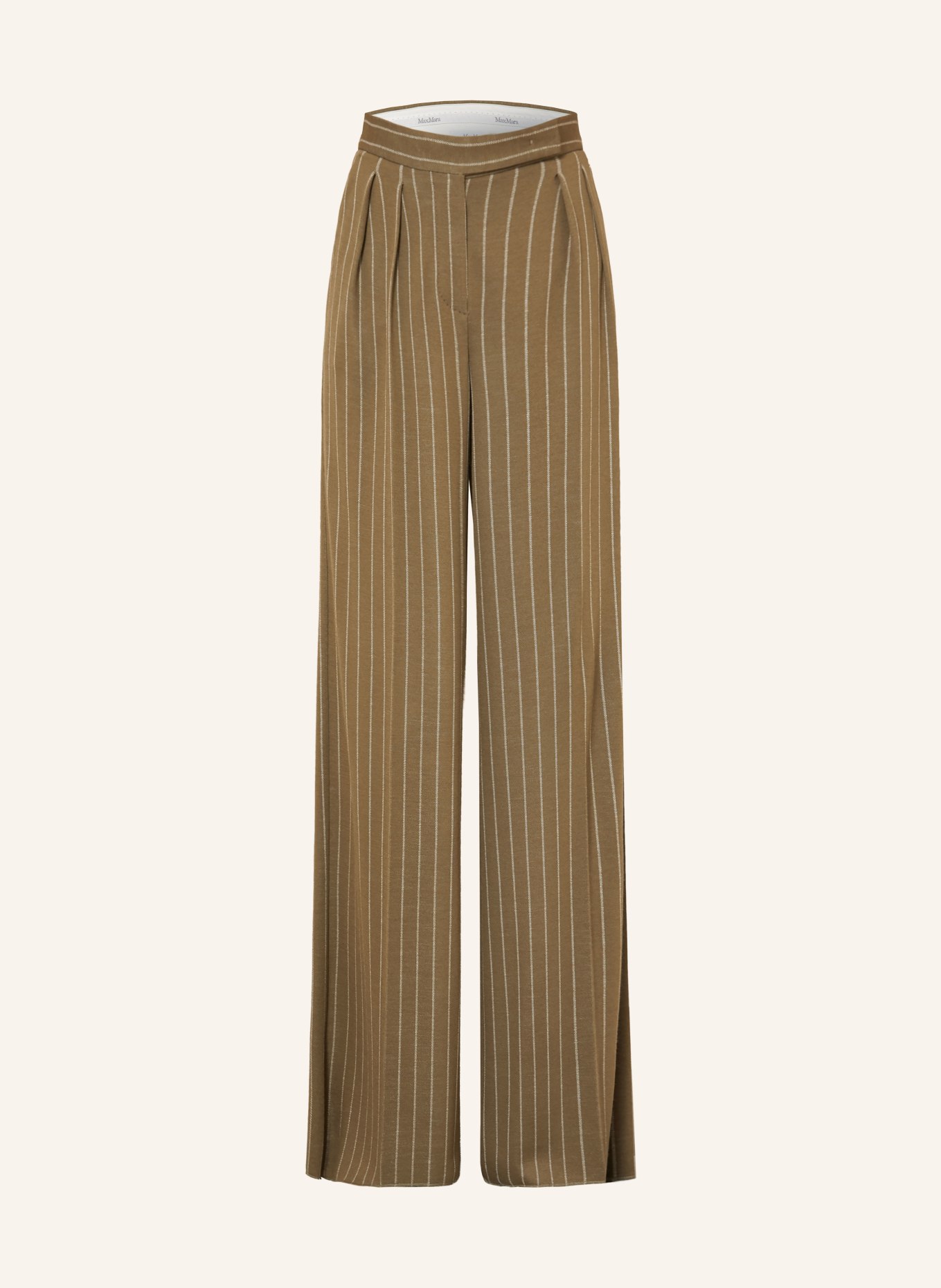 Max Mara Marlene-byxor RIO i jersey: KHAKI / VIT