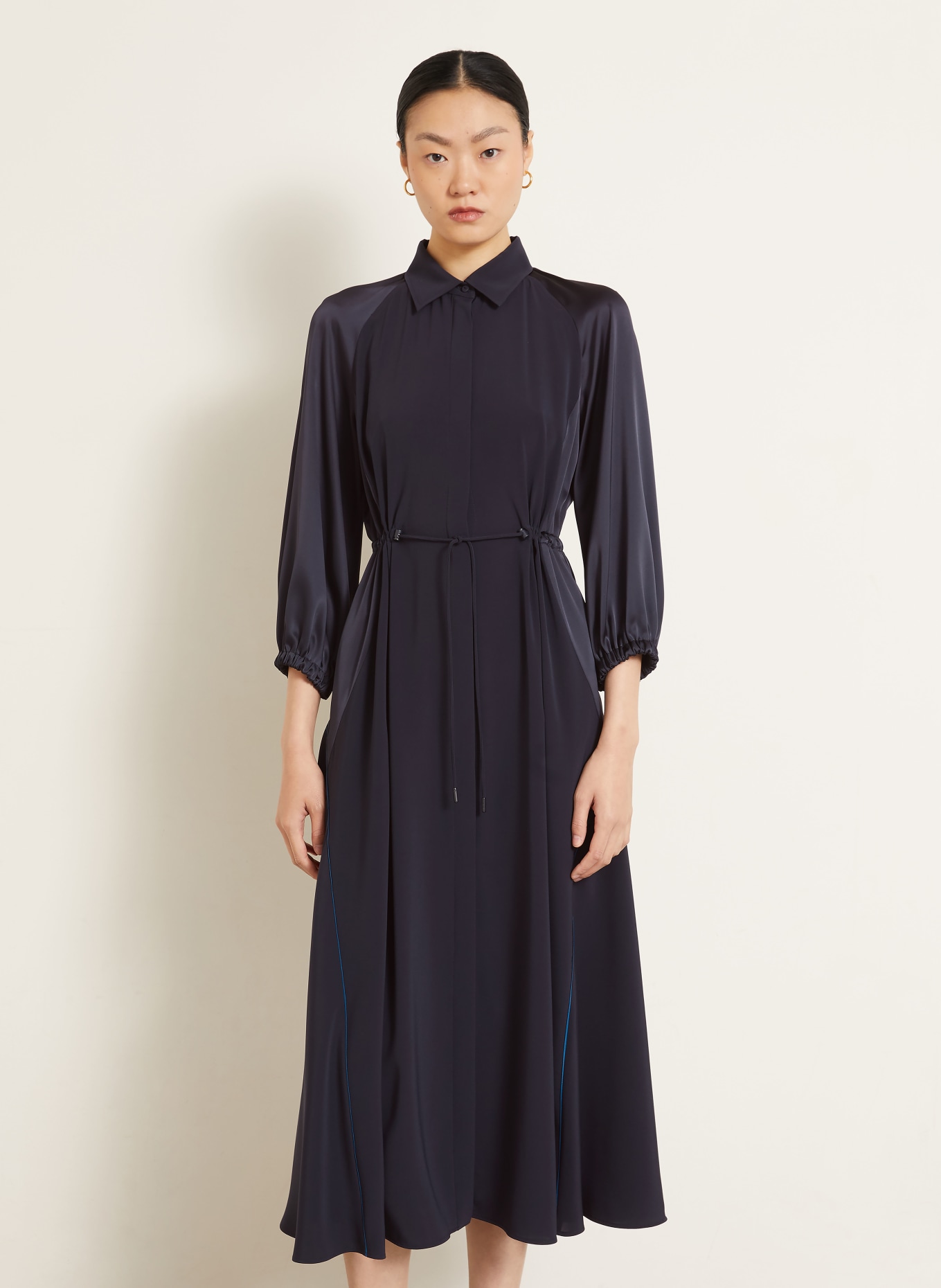 Max Mara Hemdblusenkleid PELOTA: SCHWARZ