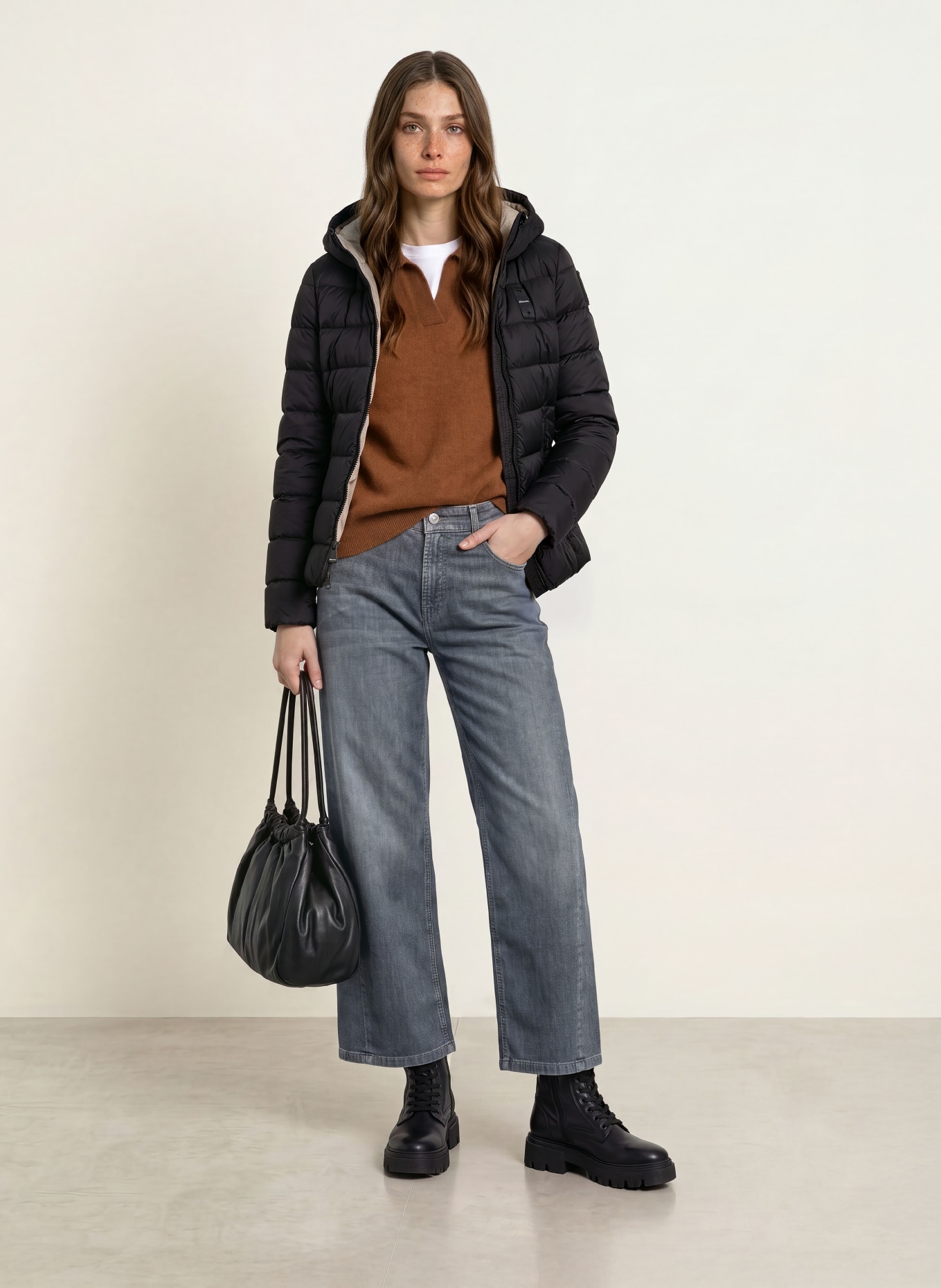 Blauer CHARME Lightweight Down Jacket: BLACK