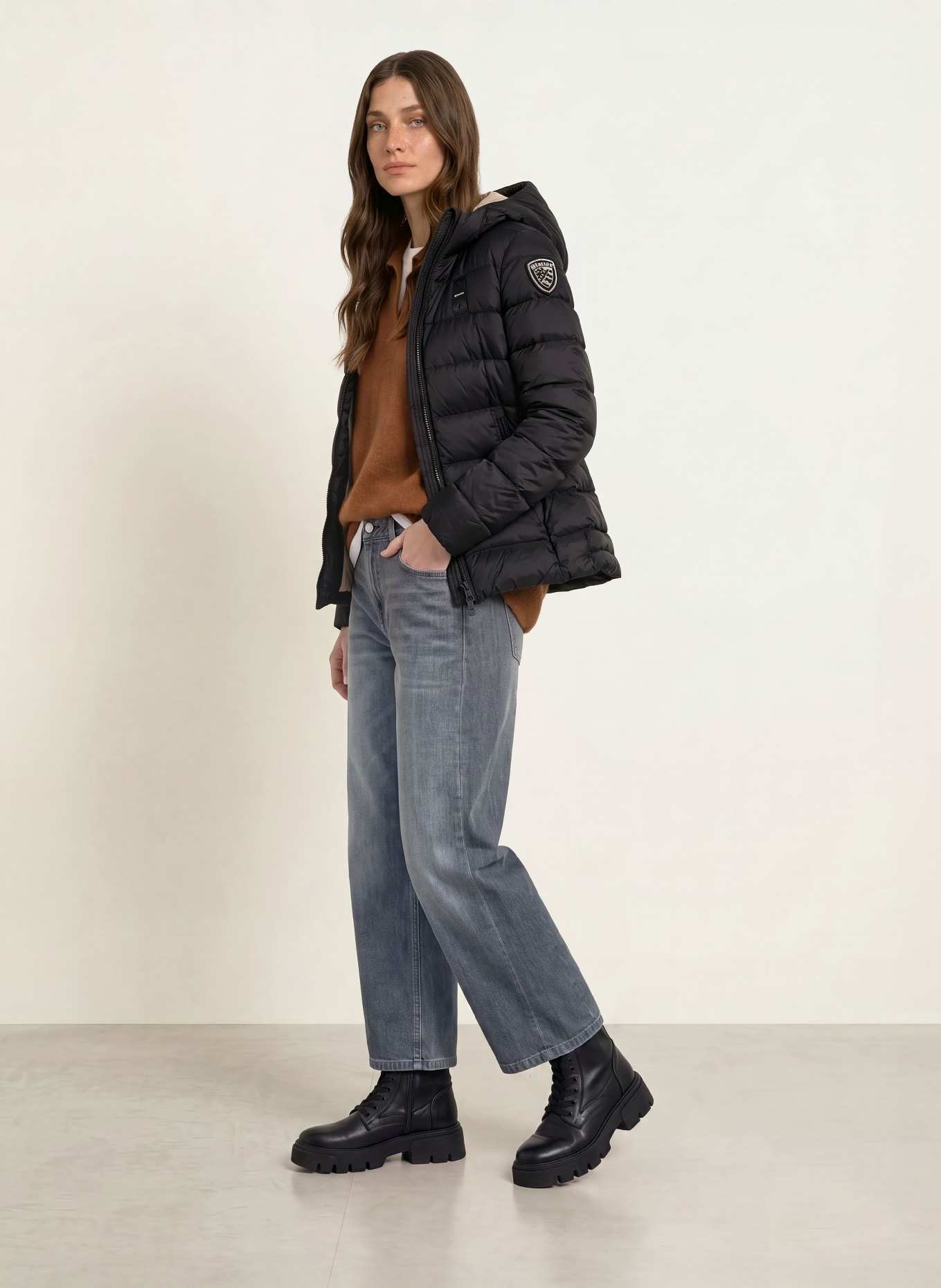 Blauer CHARME Lightweight Down Jacket: BLACK