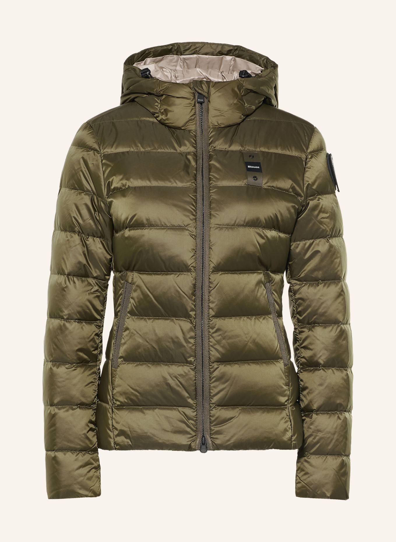 Blauer CHARME Lightweight Down Jacket: KHAKI / SILVER / BLACK