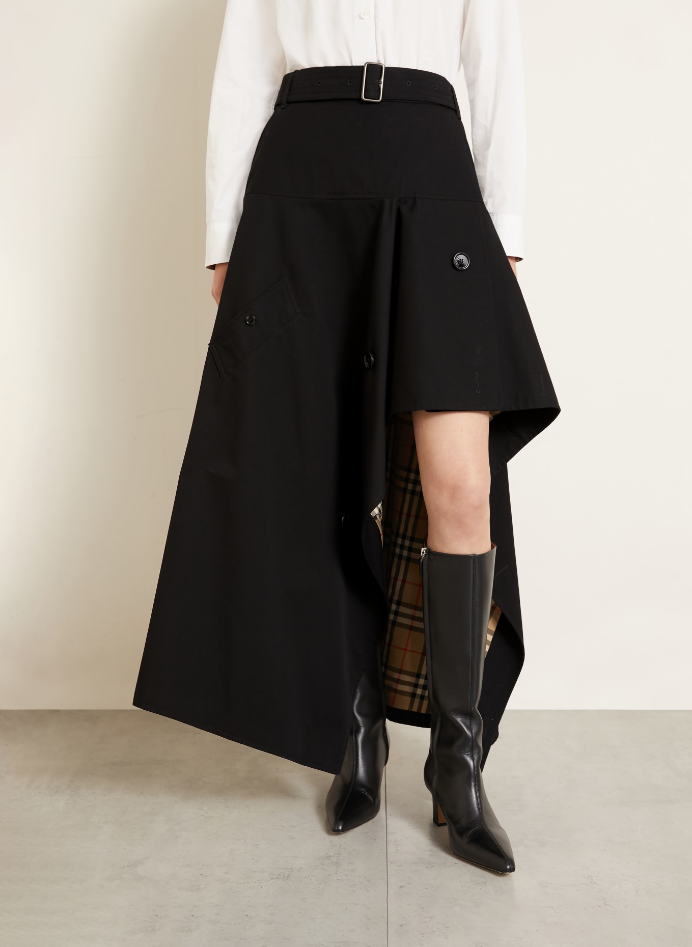 BURBERRY Fustă HEATHER: NEGRU