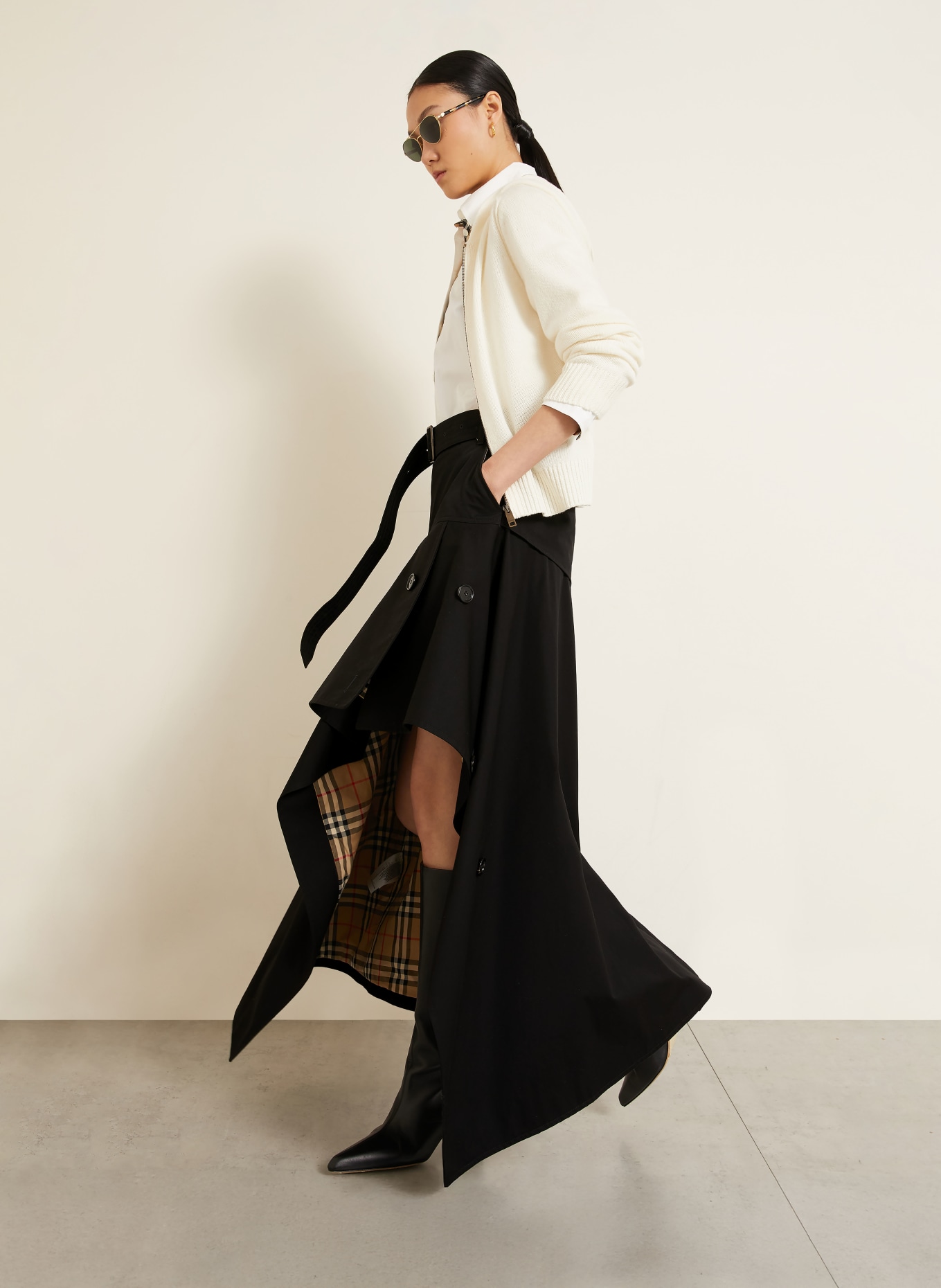 BURBERRY Fustă HEATHER: NEGRU