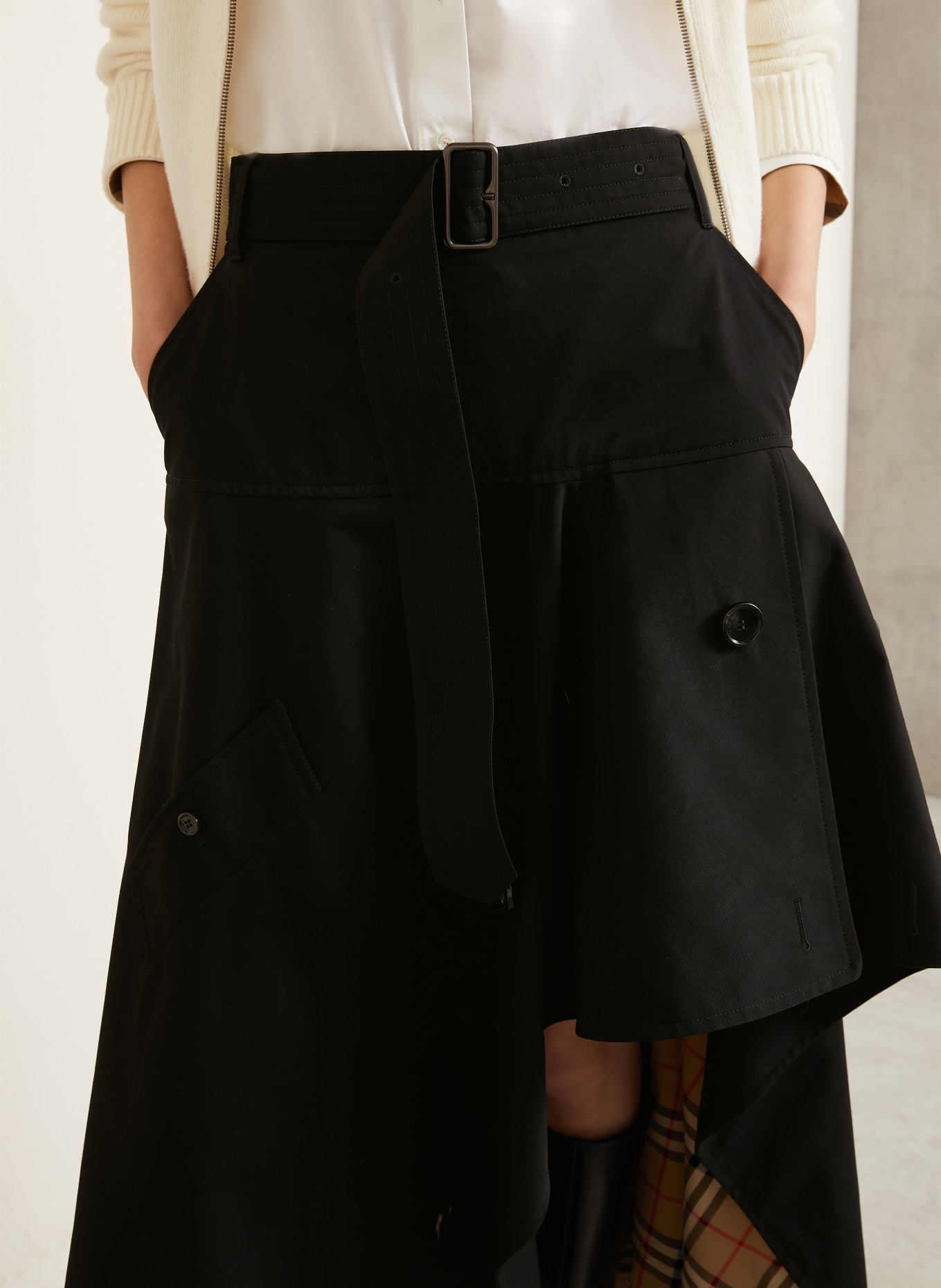 BURBERRY Fustă HEATHER: NEGRU