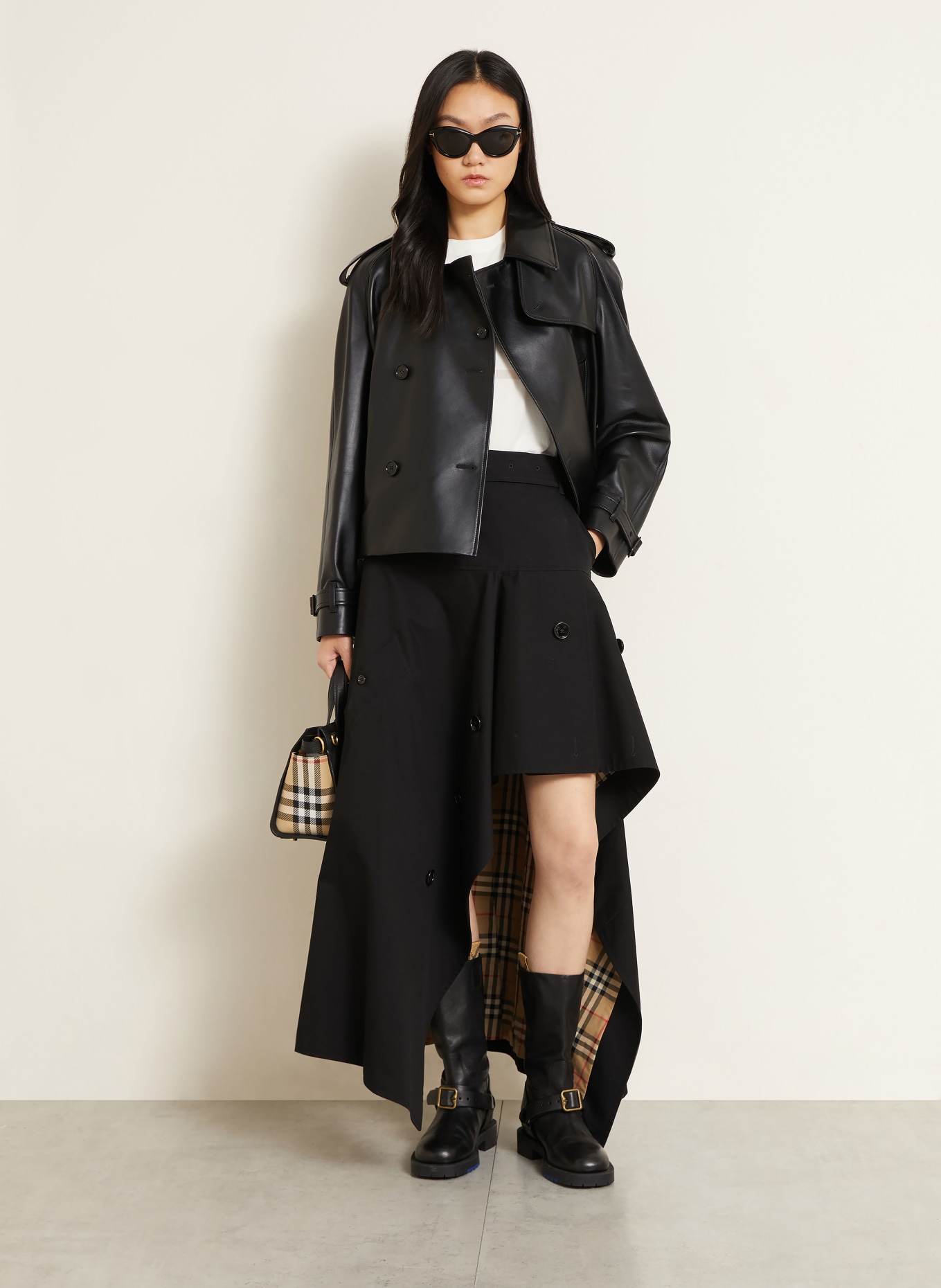 BURBERRY Kurtka skórzana MAYFAIR: CZARNY