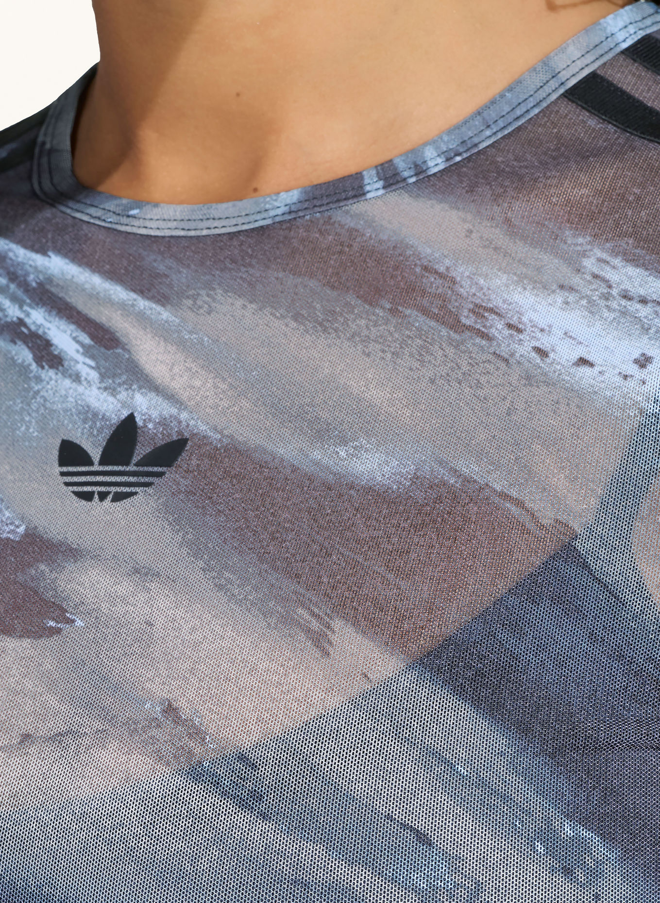 adidas Originals Koszulka z długim rękawem GRAPHIC z siateczki: GRANATOWY / SZAROBRĄZOWY / CZARNY