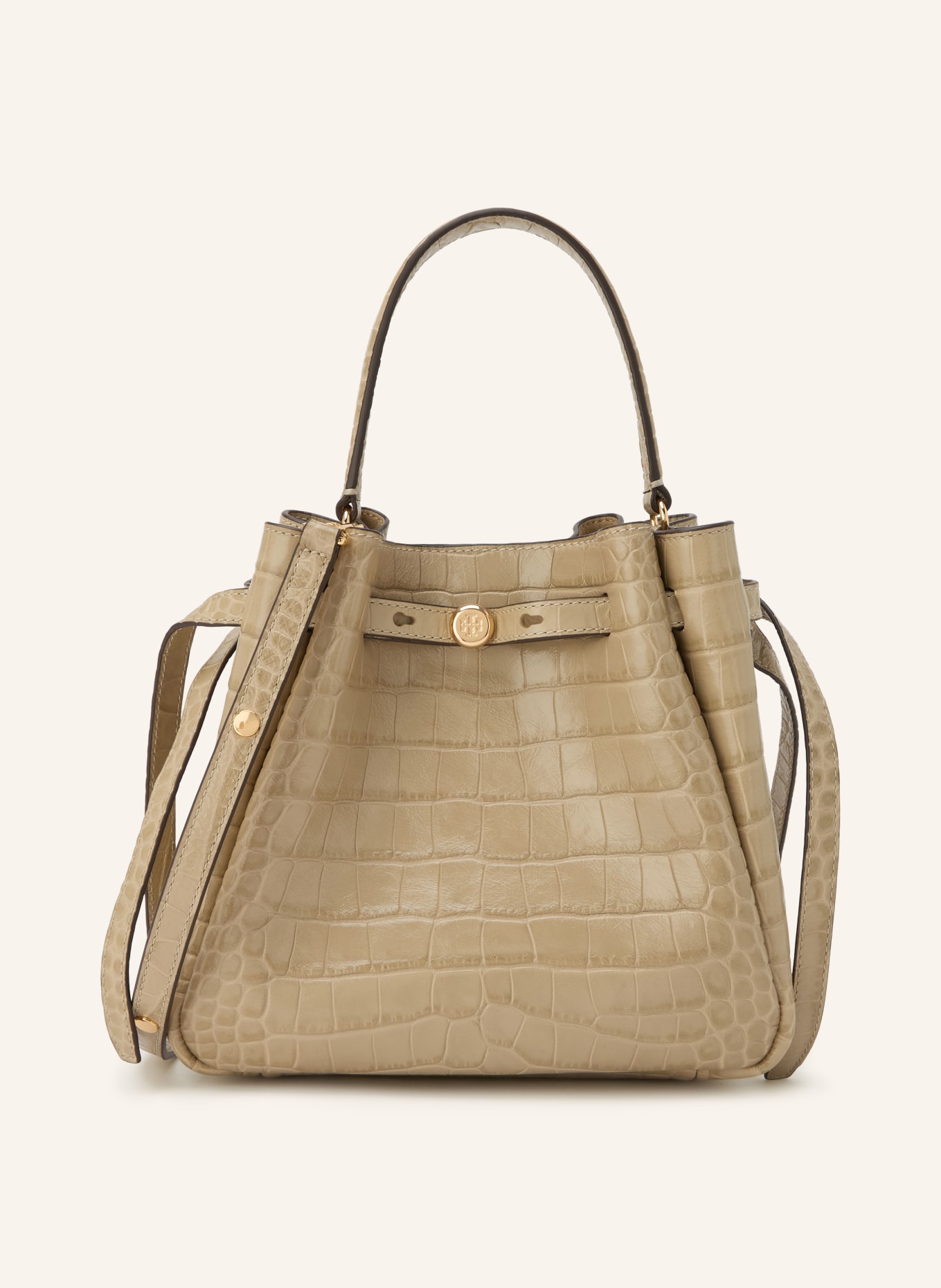 TORY BURCH Beuteltasche ROMY: CREME / GOLD