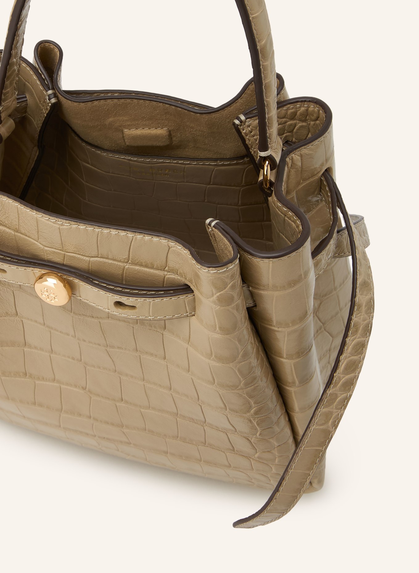 TORY BURCH Beuteltasche ROMY: CREME / GOLD