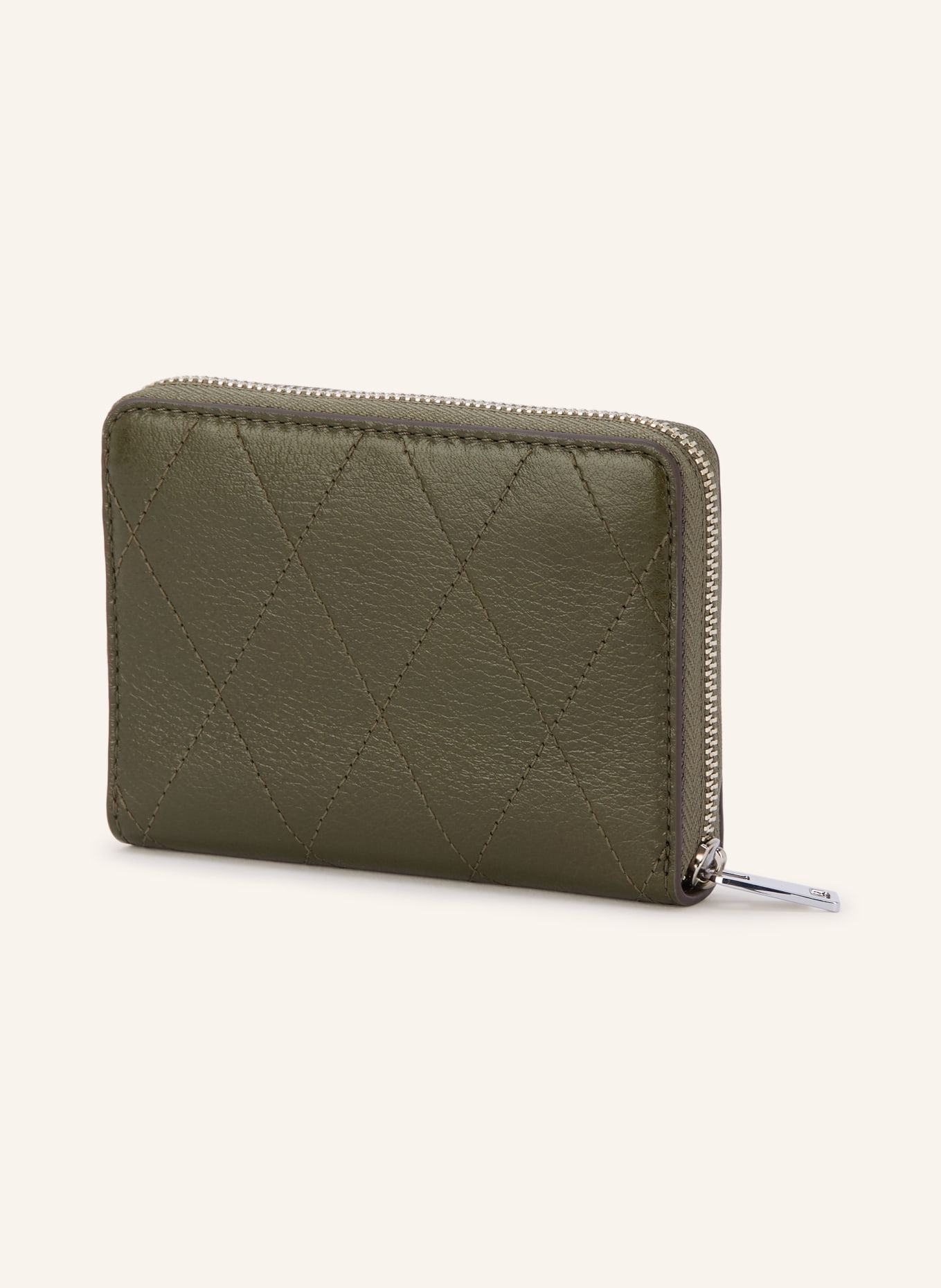 TORY BURCH Geldbörse CHARLIE: KHAKI / SILBER