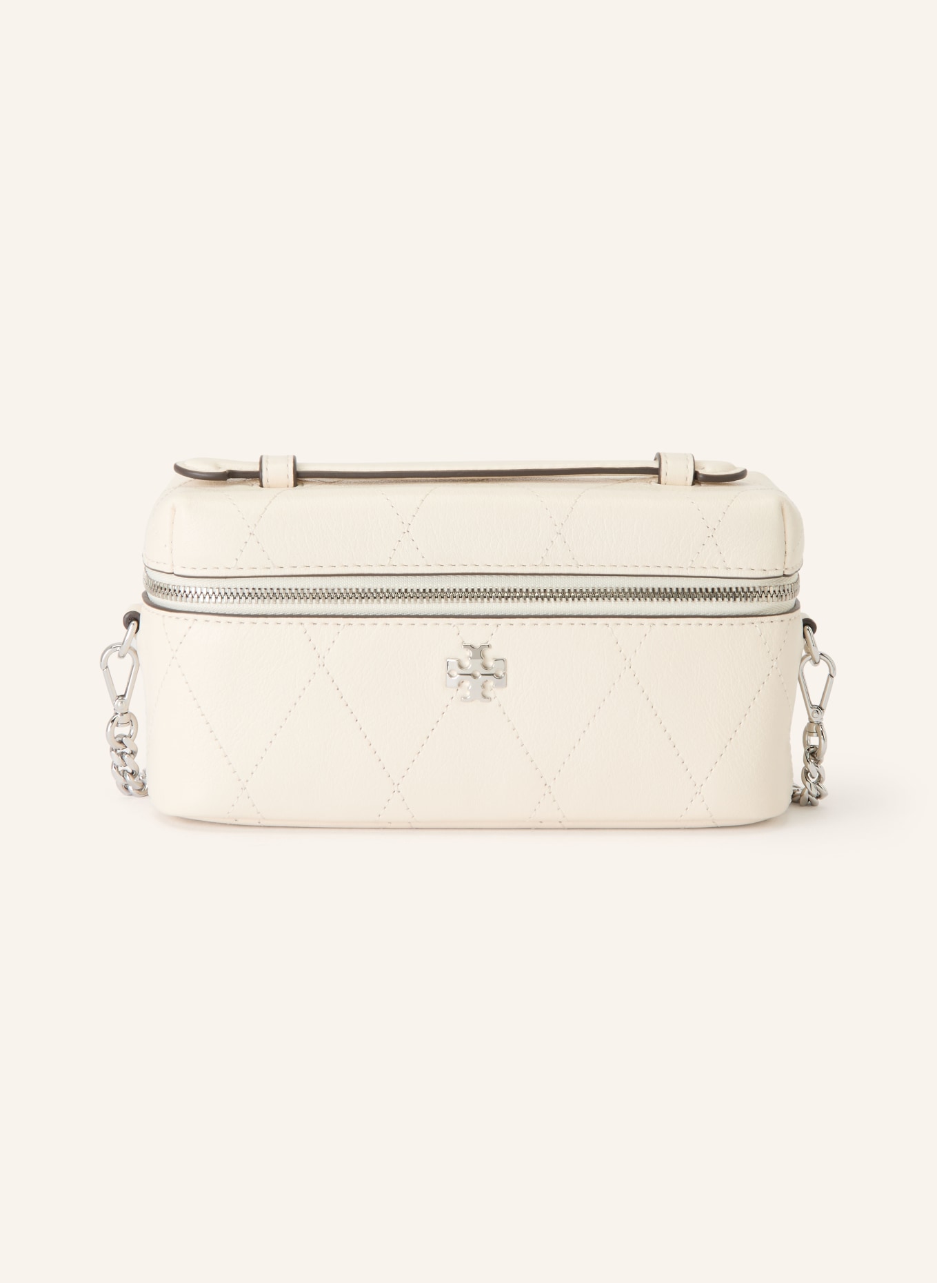 TORY BURCH Umhängetasche CHARLIE: CREME / SILBER
