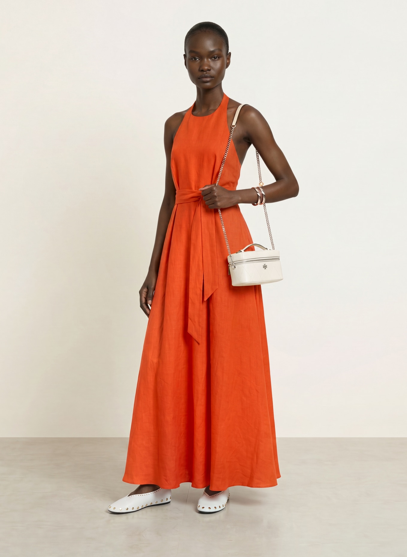 TORY BURCH Schoudertas CHARLIE: CRÈME / ZILVER