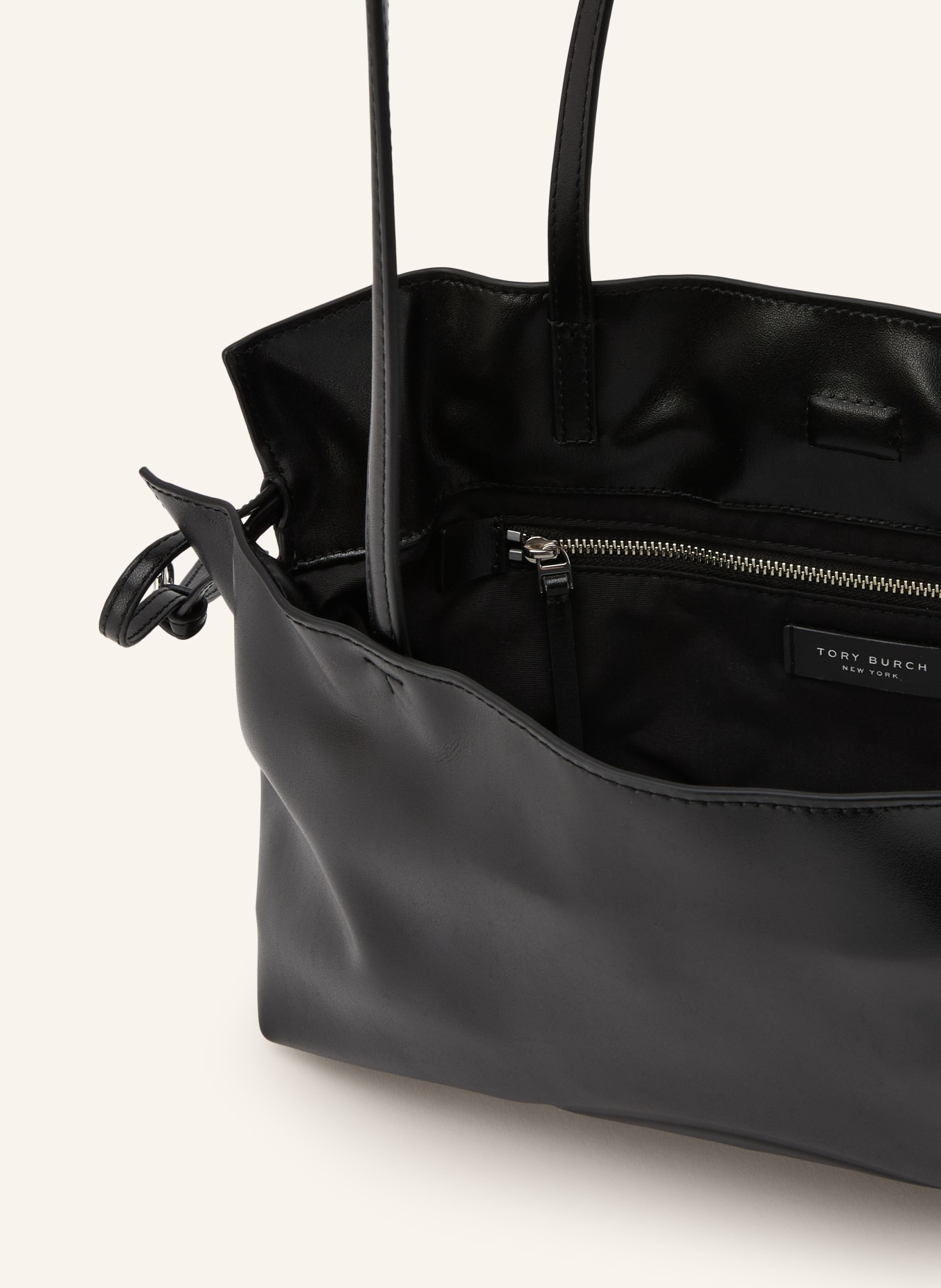 TORY BURCH Schultertasche ELLA SMALL: SCHWARZ / SILBER
