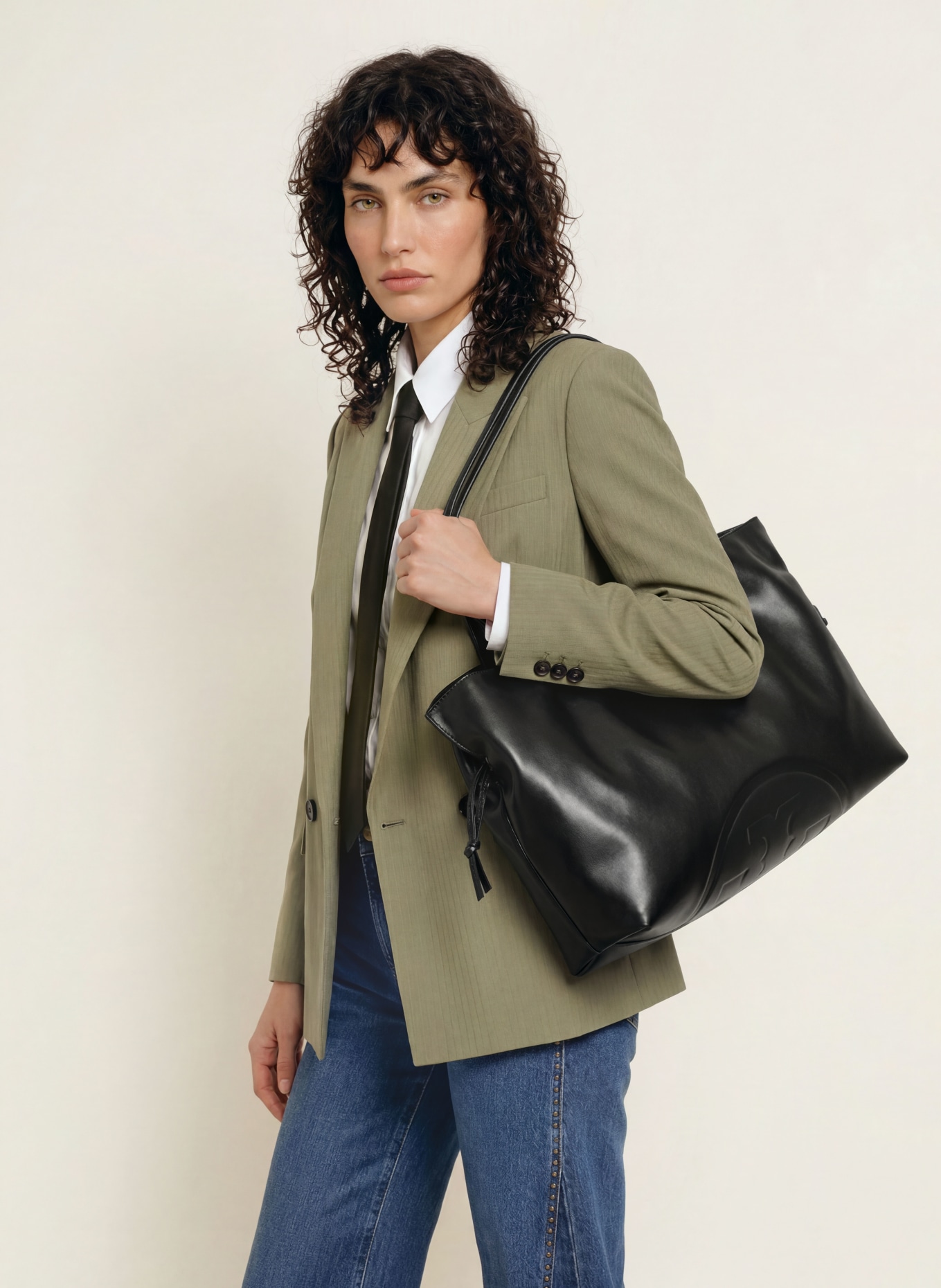 TORY BURCH ELLA Shoppers: BLACK / SILVER