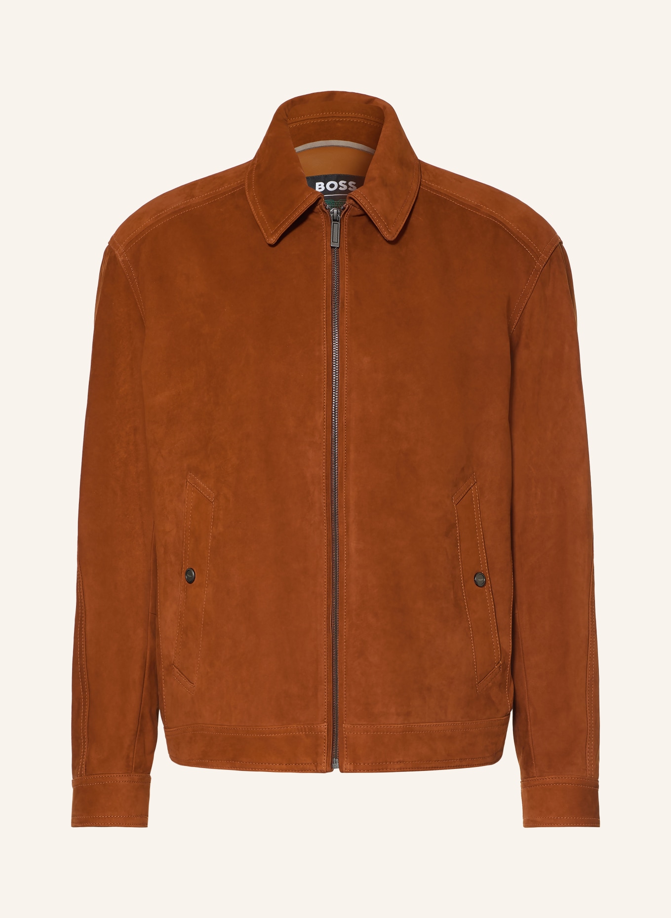 BOSS Lederjacke MINTON: COGNAC