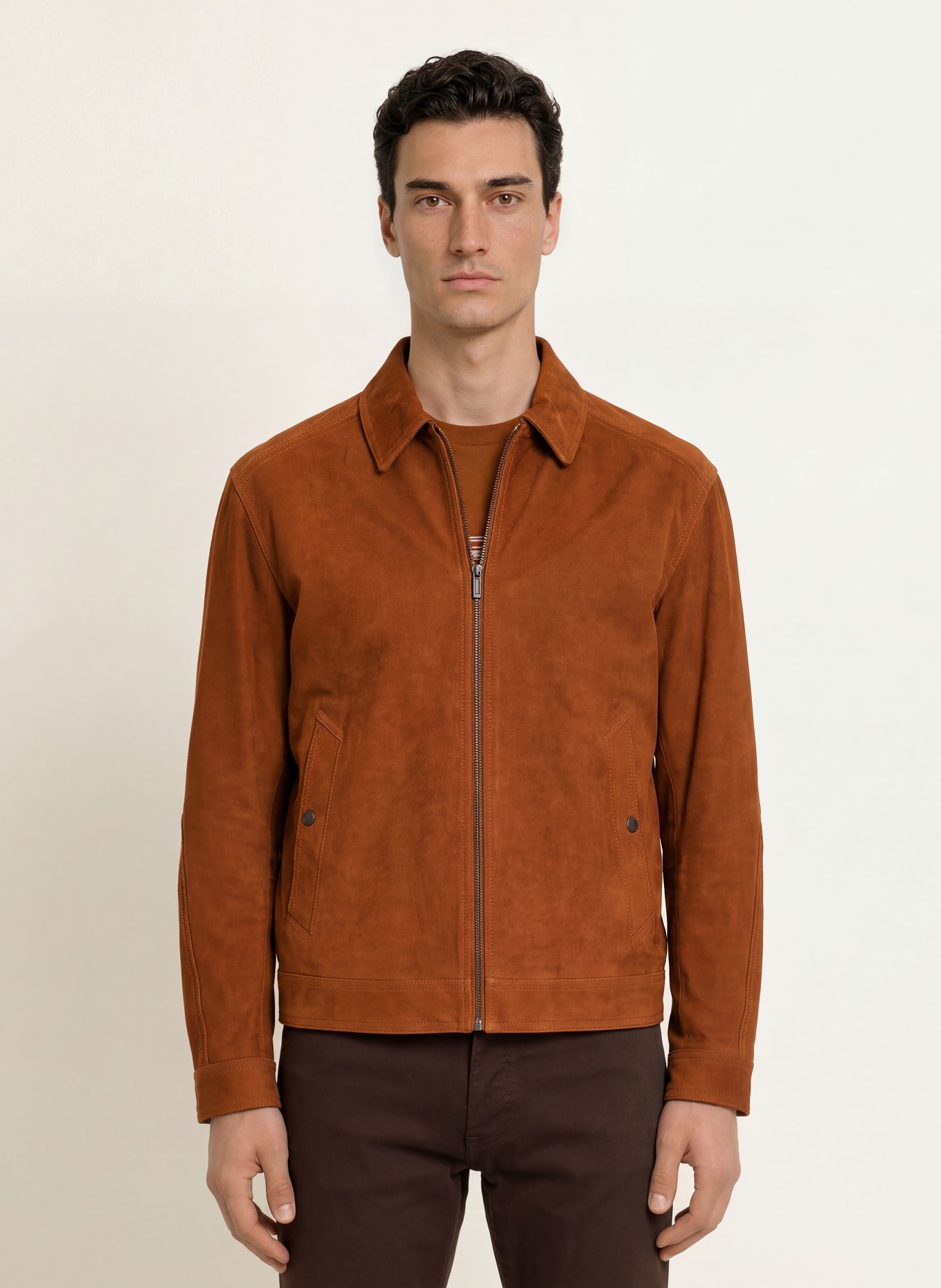 BOSS Lederjacke MINTON: COGNAC