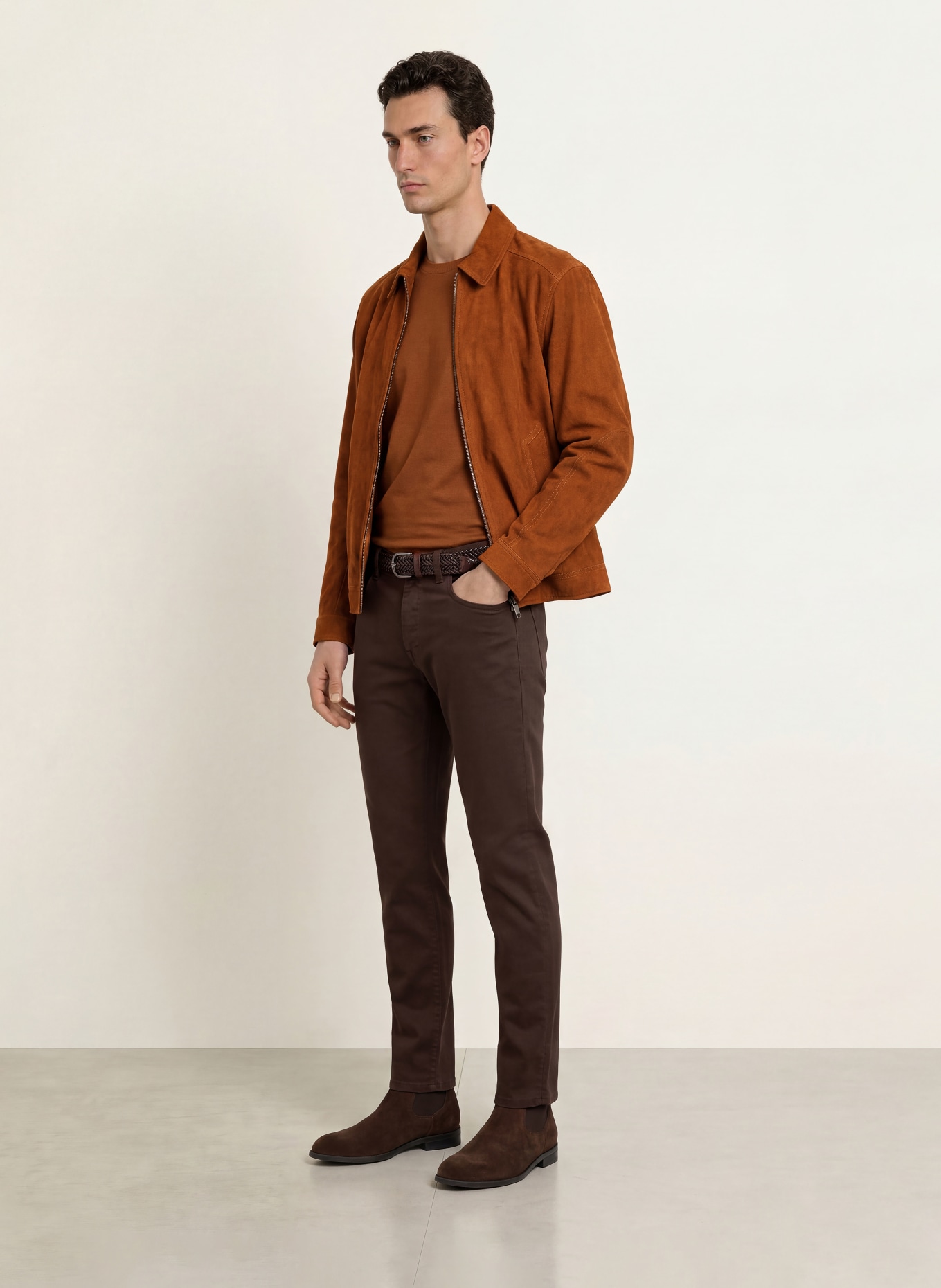 BOSS Lederjacke MINTON: COGNAC