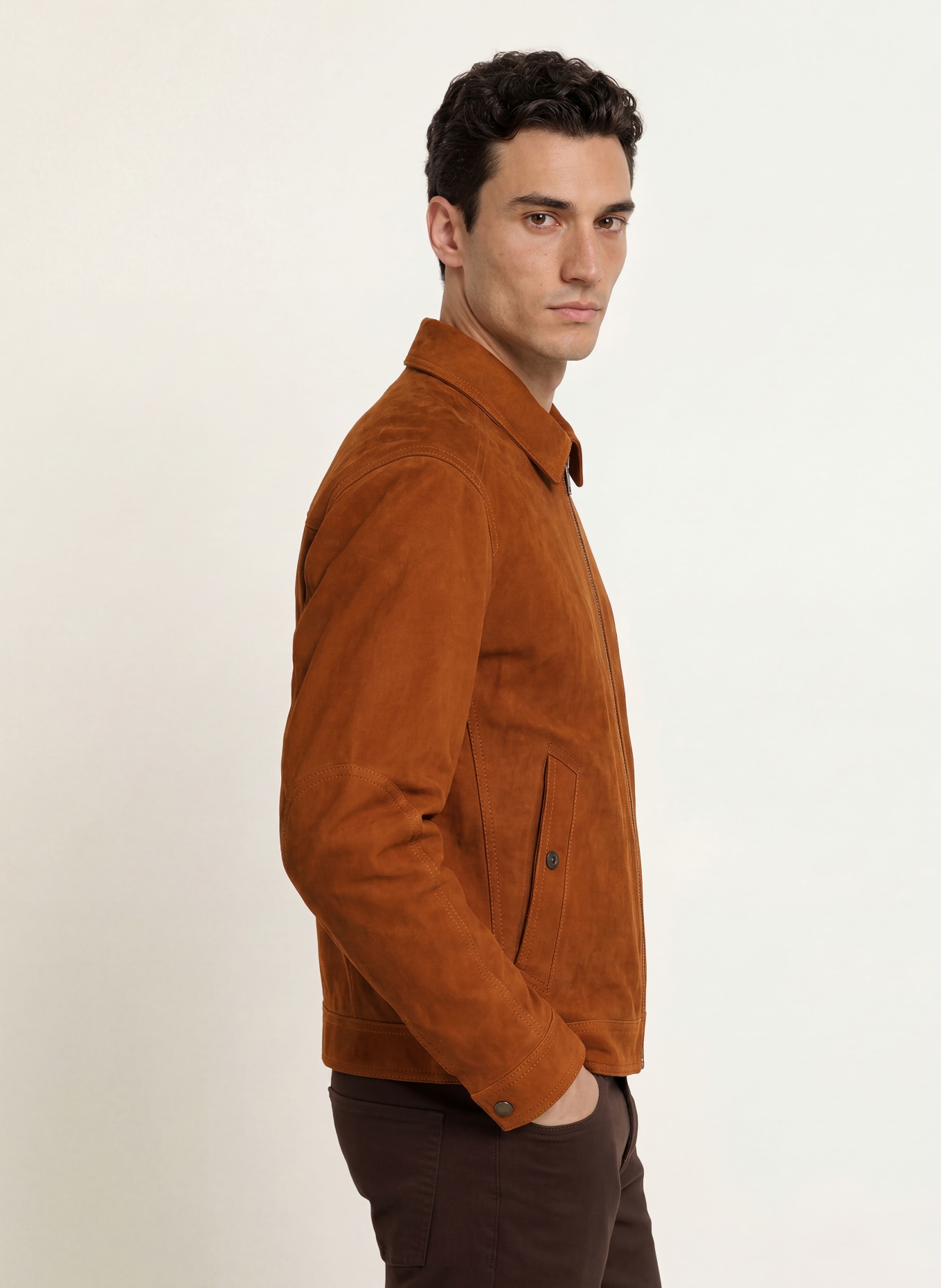 BOSS Lederjacke MINTON: COGNAC