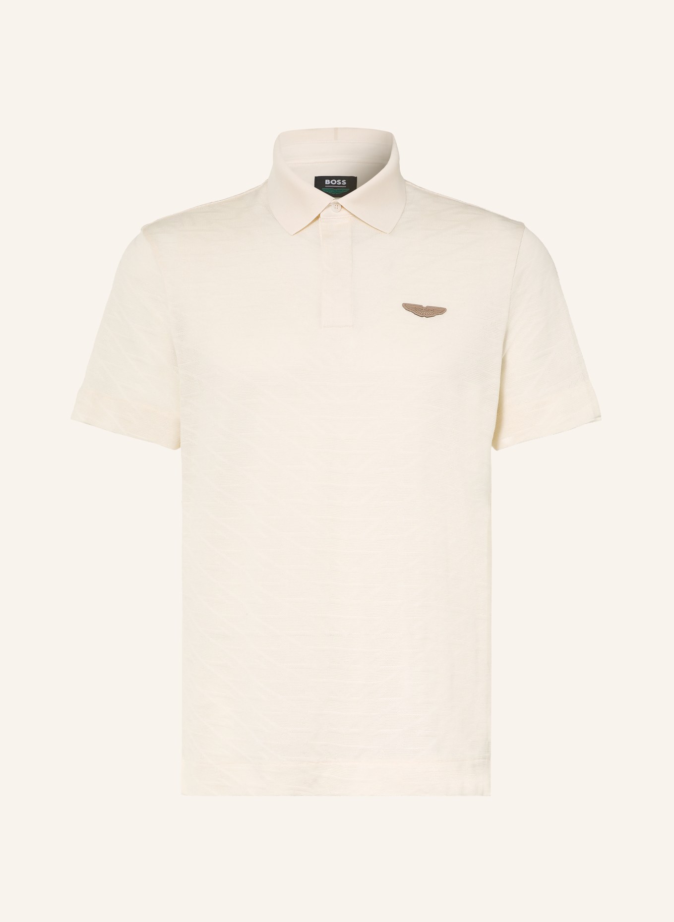 BOSS Polo jacquard C-PROUT coupe classique: ÉCRU / BEIGE