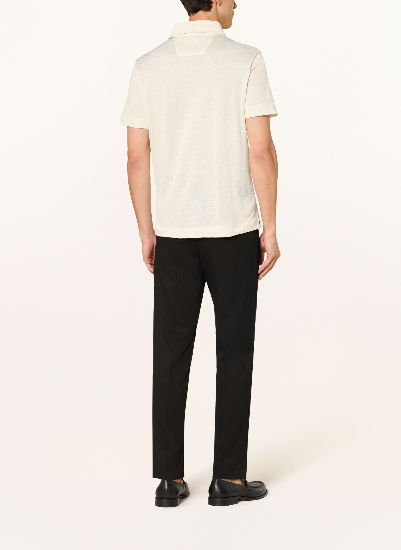 BOSS Polo jacquard C-PROUT coupe classique: ÉCRU / BEIGE
