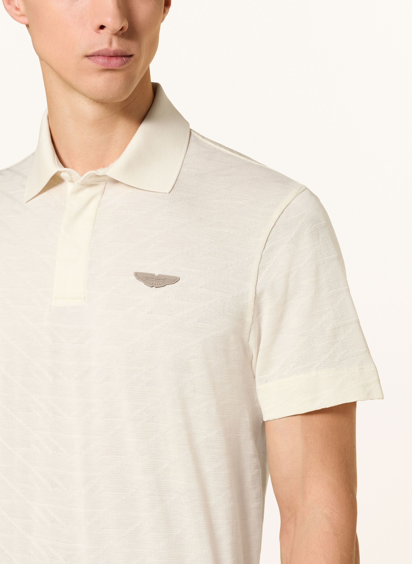 BOSS Polo jacquard C-PROUT coupe classique: ÉCRU / BEIGE
