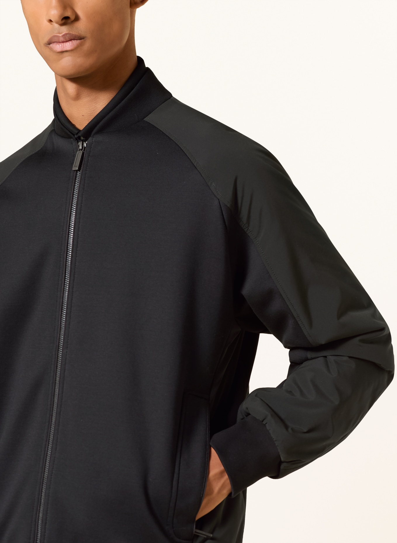 BOSS Blouson SKILES en mélange de matières: NOIR