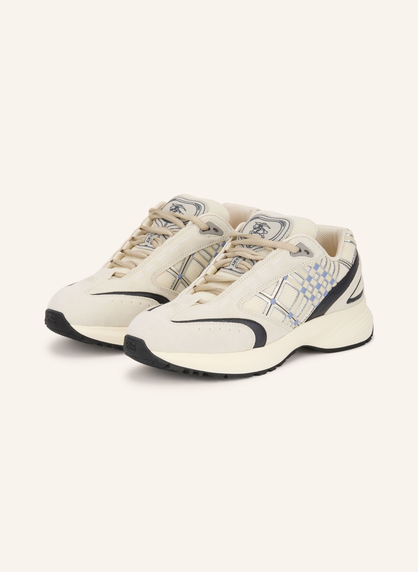 BURBERRY ECLIPSE Sneakers: CREAM / SILVER / LIGHT BLUE