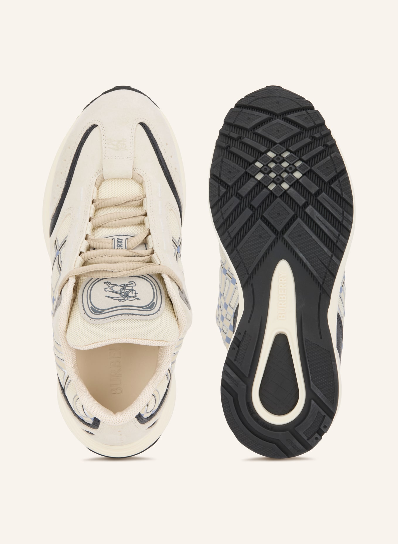 BURBERRY ECLIPSE Sneakers: CREAM / SILVER / LIGHT BLUE