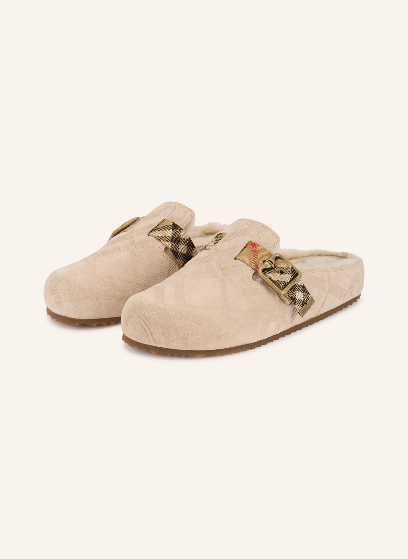 BURBERRY Mules LF URCHIN: BEIGE / RED / BLACK