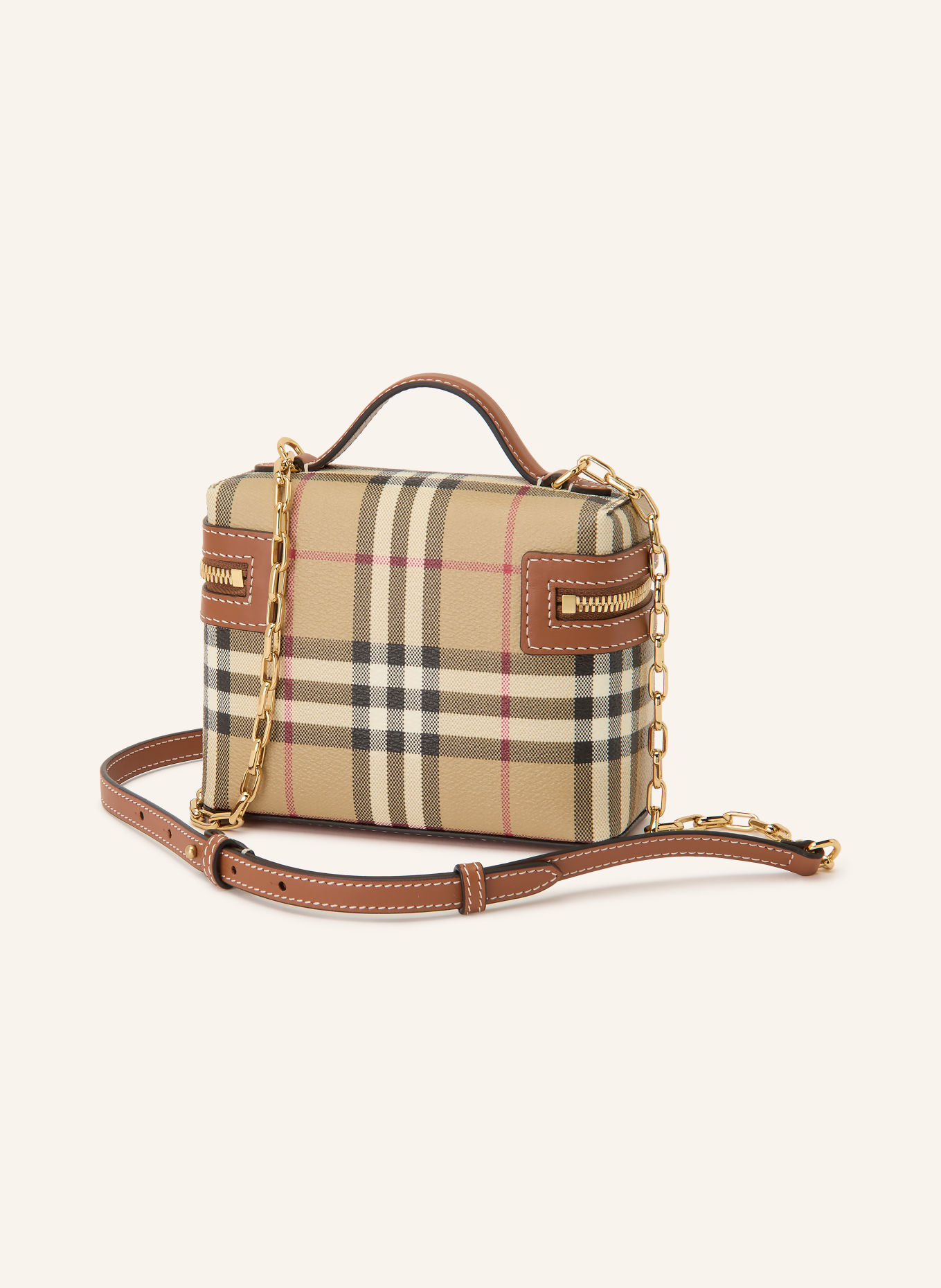 BURBERRY Umhängetasche: CAMEL / ROT / SCHWARZ