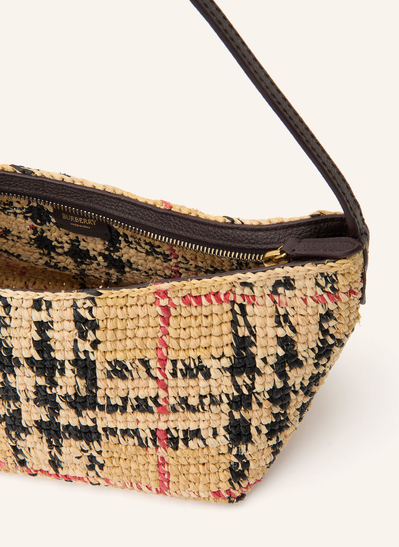 BURBERRY Sac épaule MARGATE SMALL: BEIGE / OR / MARRON FONCÉ