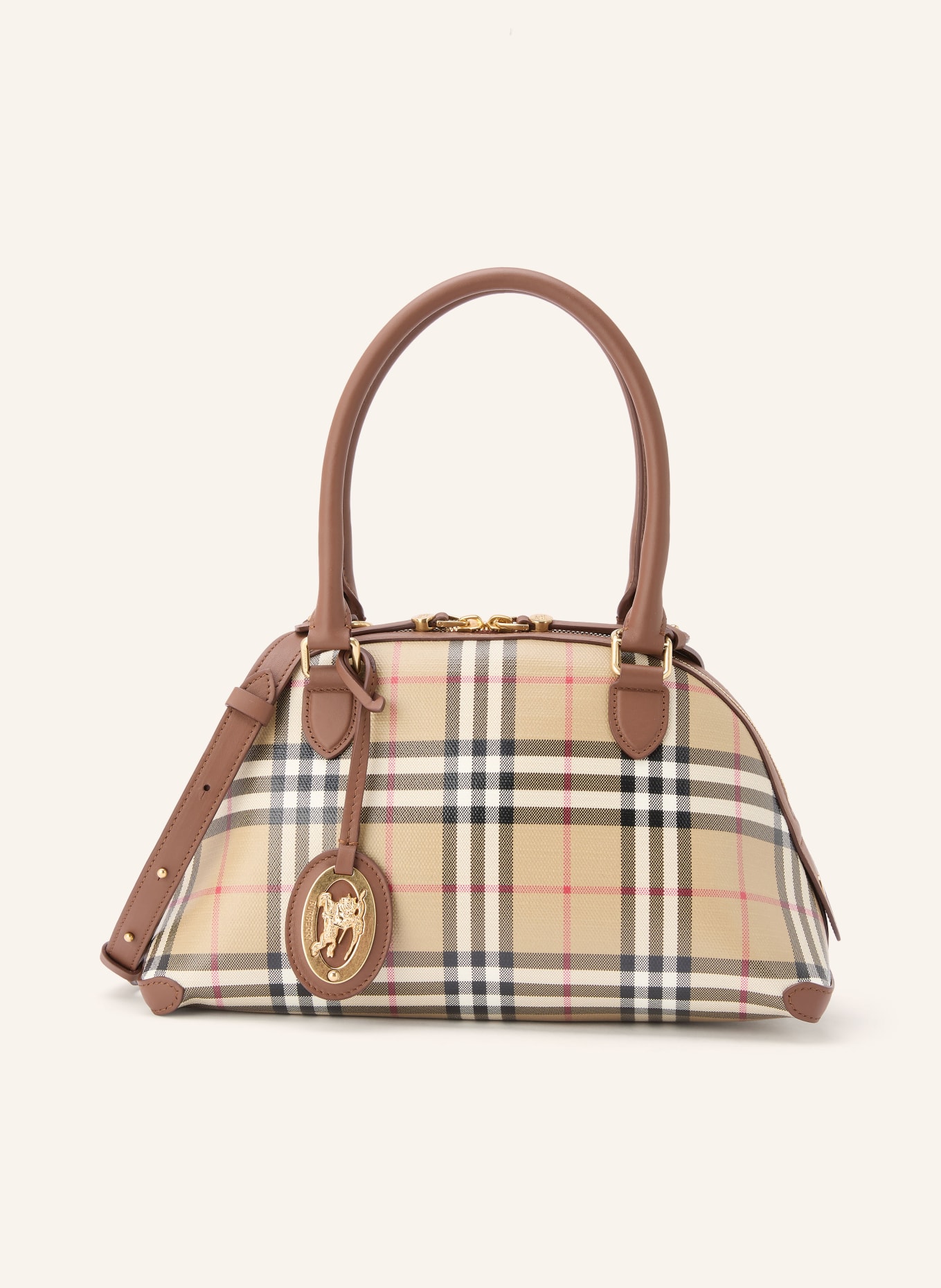 BURBERRY Handtasche PRIMROSE: BEIGE / BRAUN / ROT