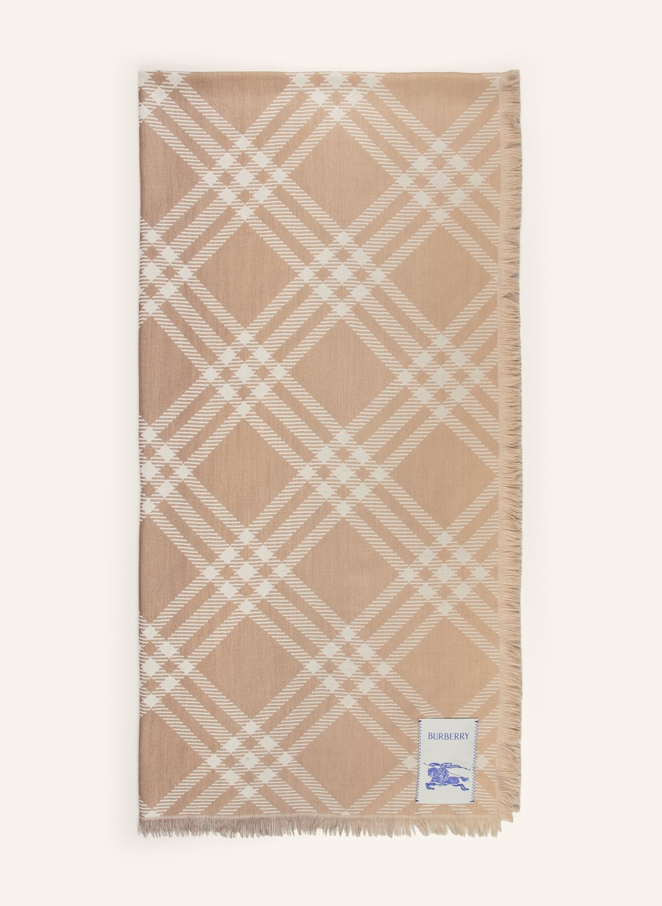 BURBERRY Halsduk med siden: BEIGE / GRÄDDE