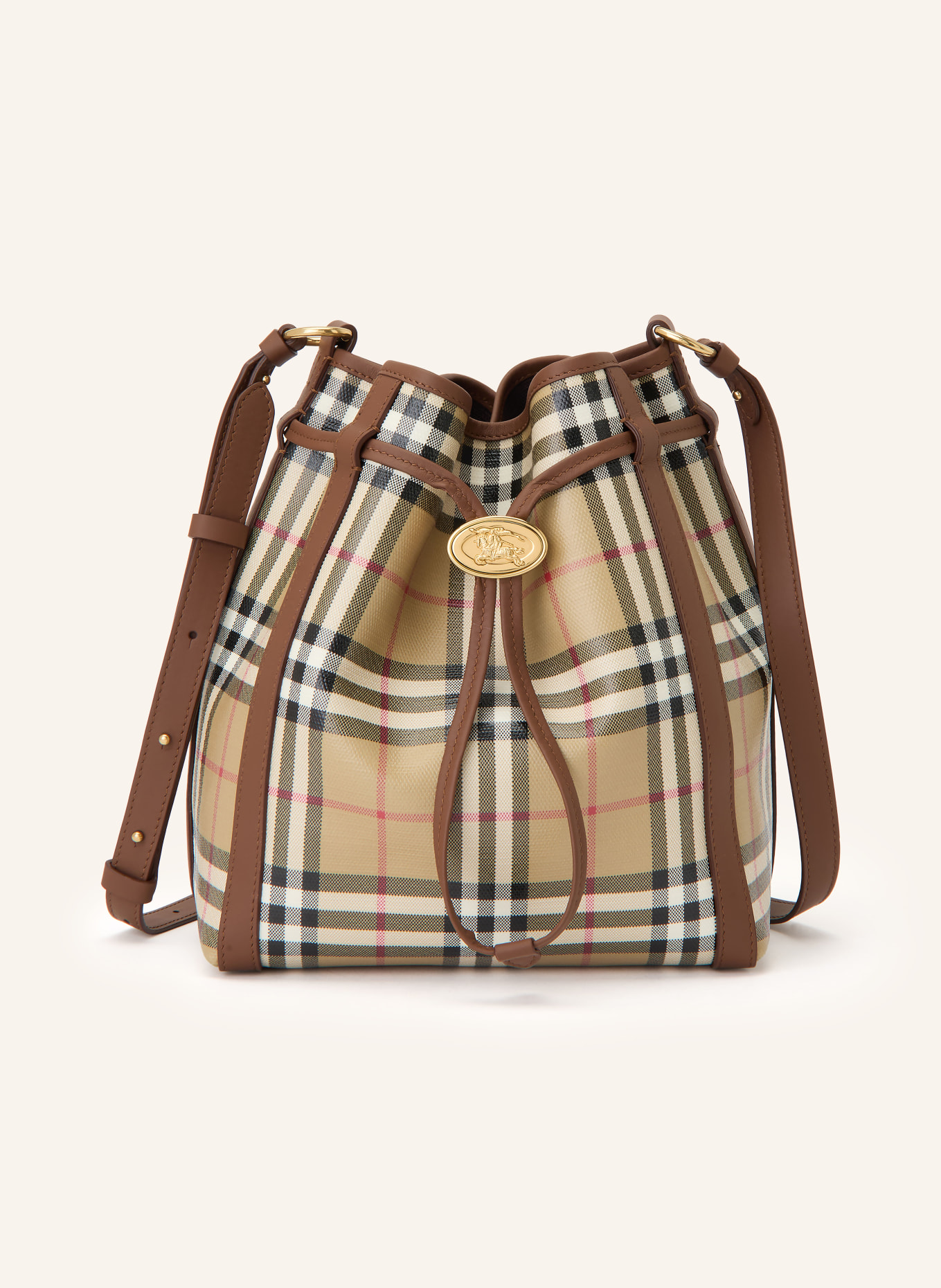 BURBERRY Beuteltasche SMALL: BEIGE / GOLD / BRAUN