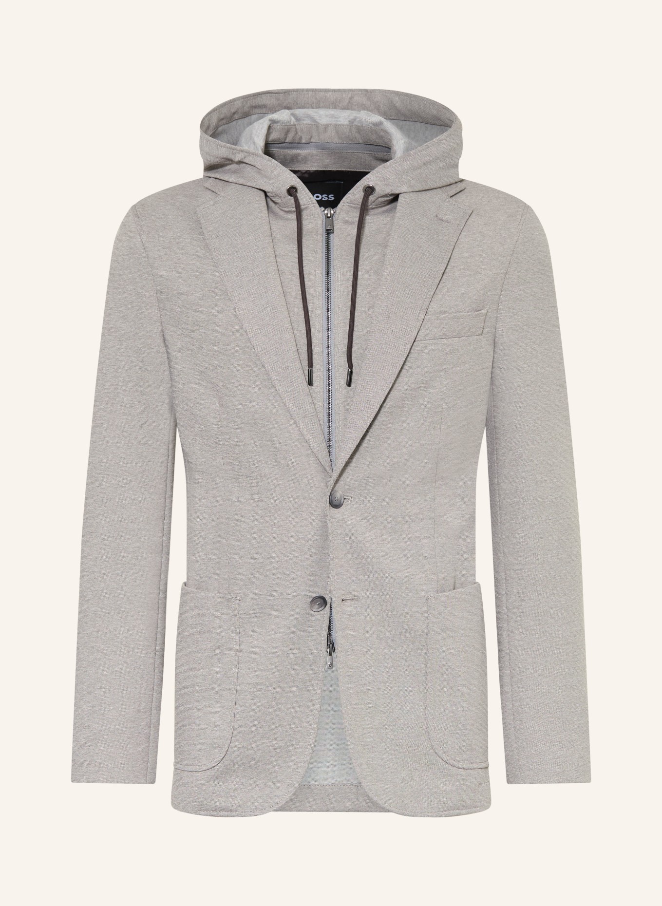 BOSS HANRY Slim Fit Blazer with Removable Collar: SILVER
