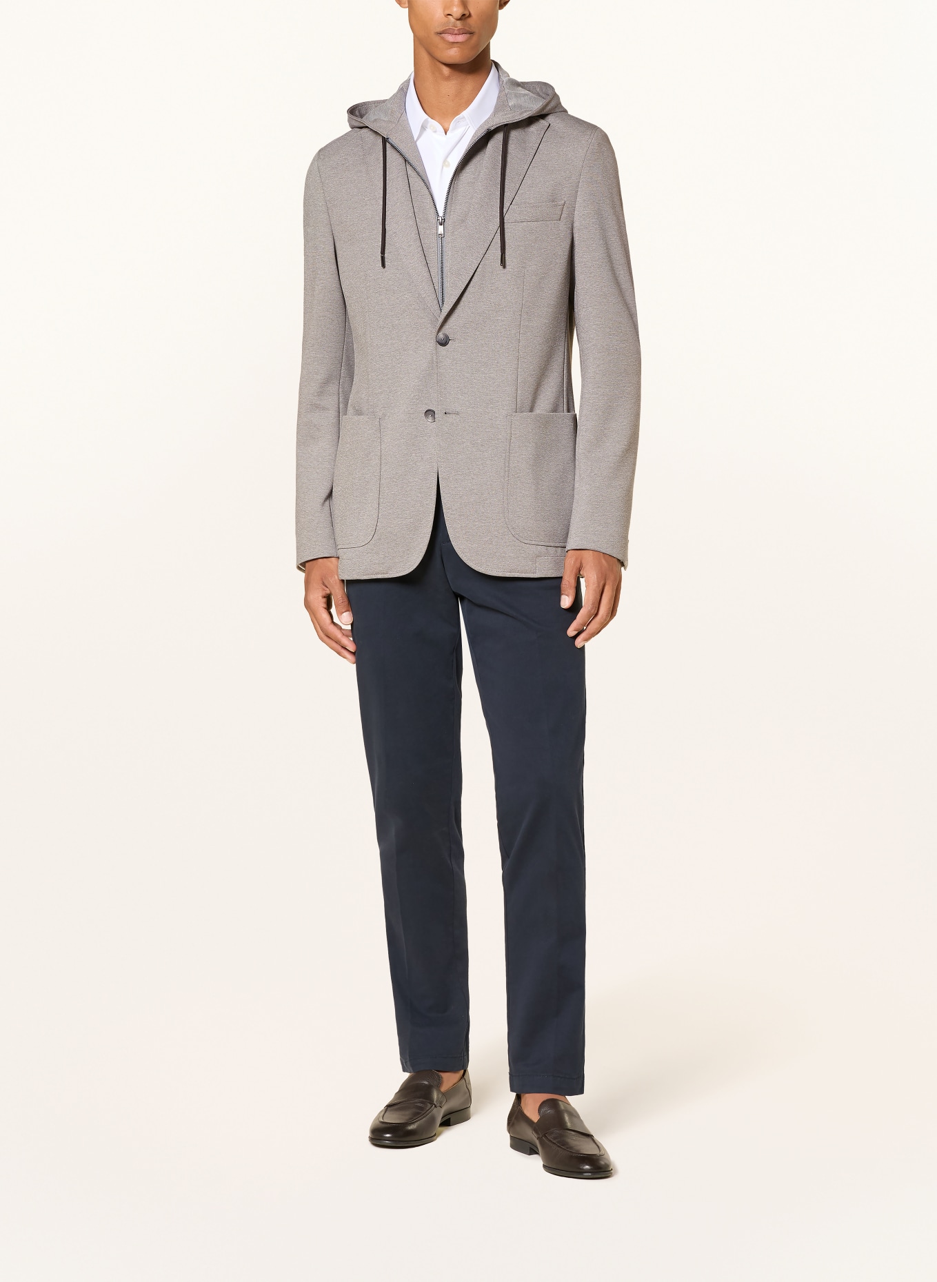 BOSS HANRY Slim Fit Blazer with Removable Collar: SILVER