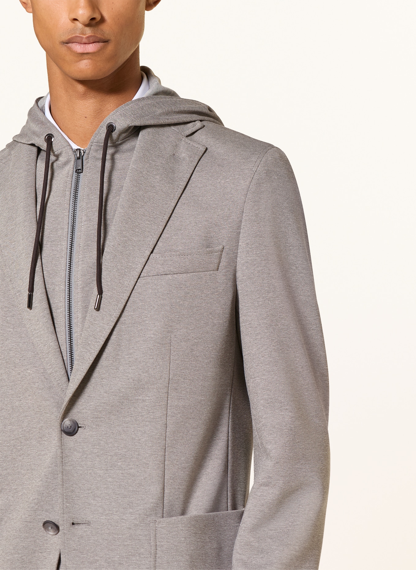 BOSS HANRY Slim Fit Blazer with Removable Collar: SILVER