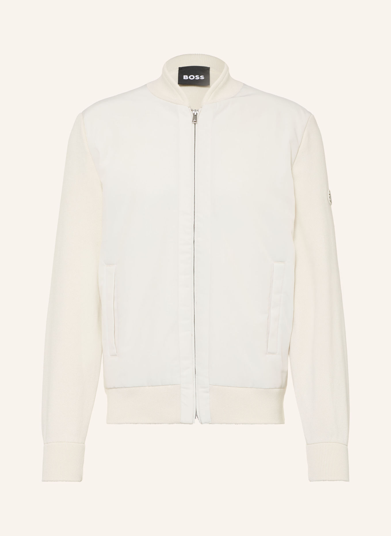 BOSS Blouson LEVAIO im Materialmix: ECRU