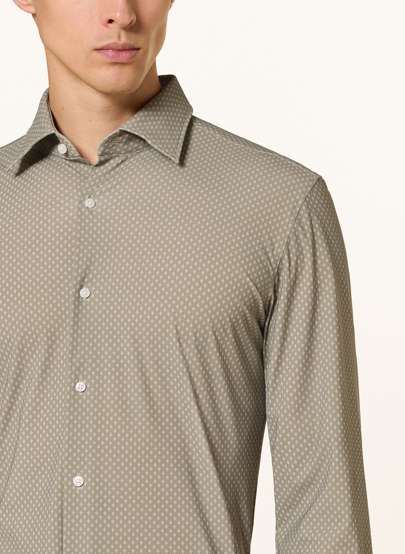 BOSS Overhemd HANK Slim Fit: OLIJF / ECRU