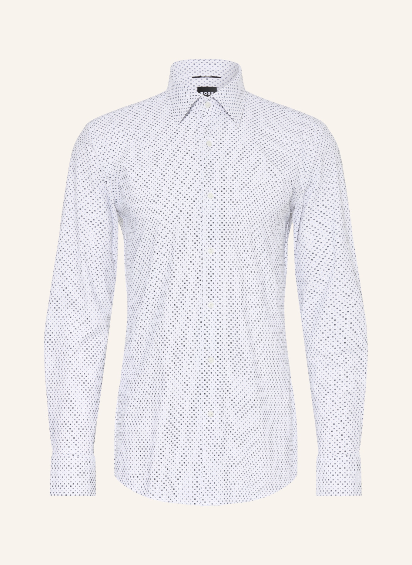 BOSS Overhemd HANK Slim Fit: DONKERBLAUW / WIT