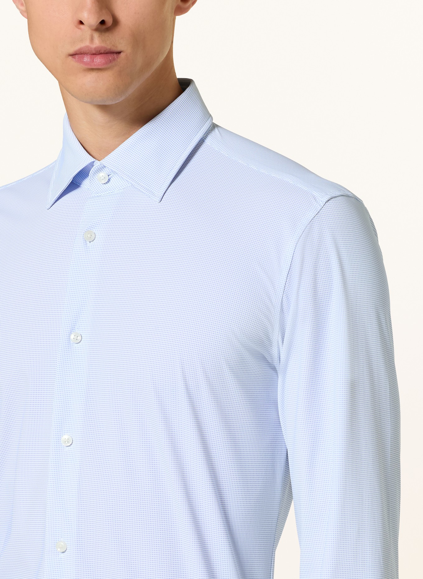 BOSS Hemd HANK Slim Fit: HELLBLAU / WEISS