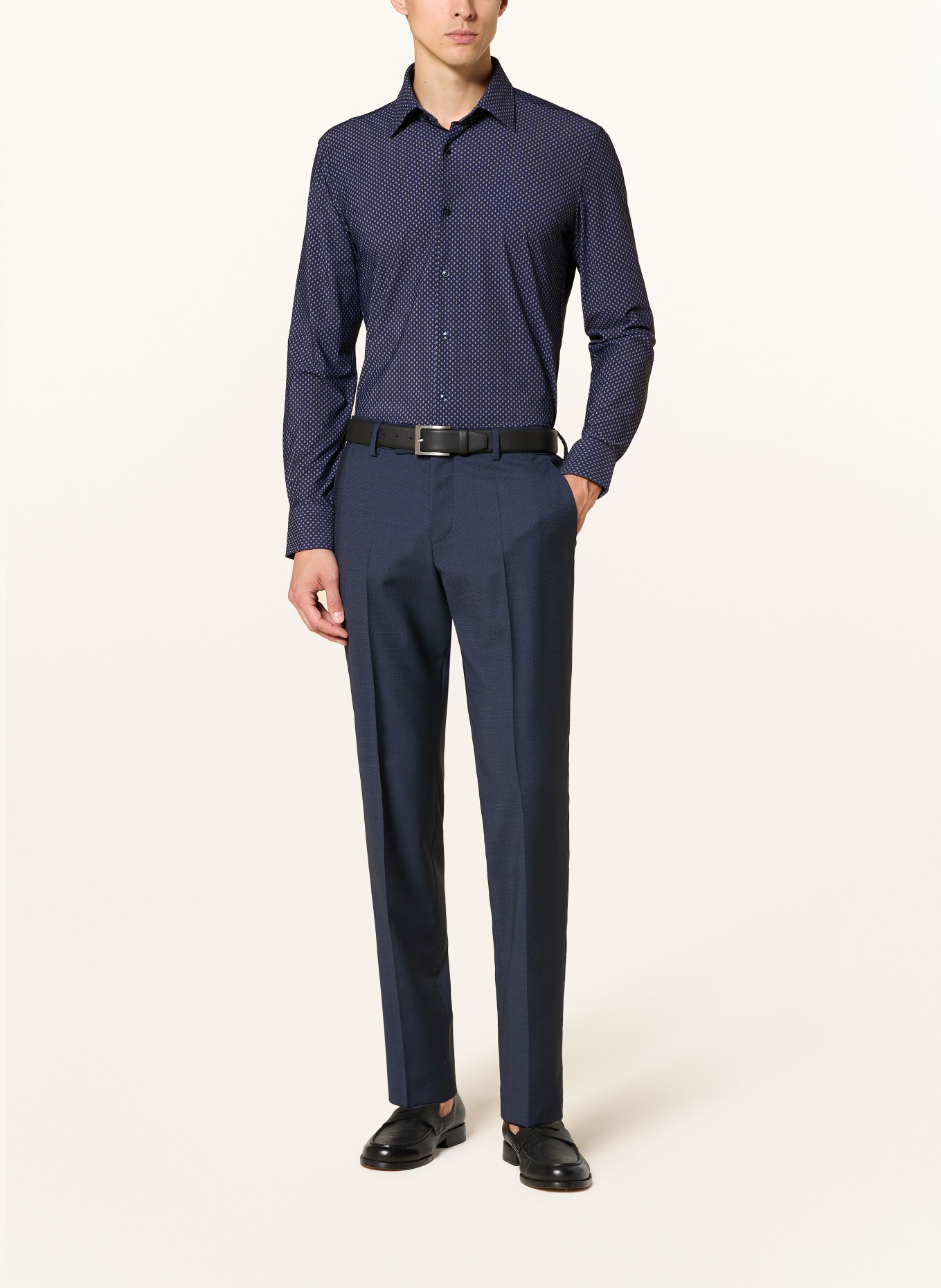 BOSS Hemd HANK Slim Fit: DUNKELBLAU / HELLBLAU