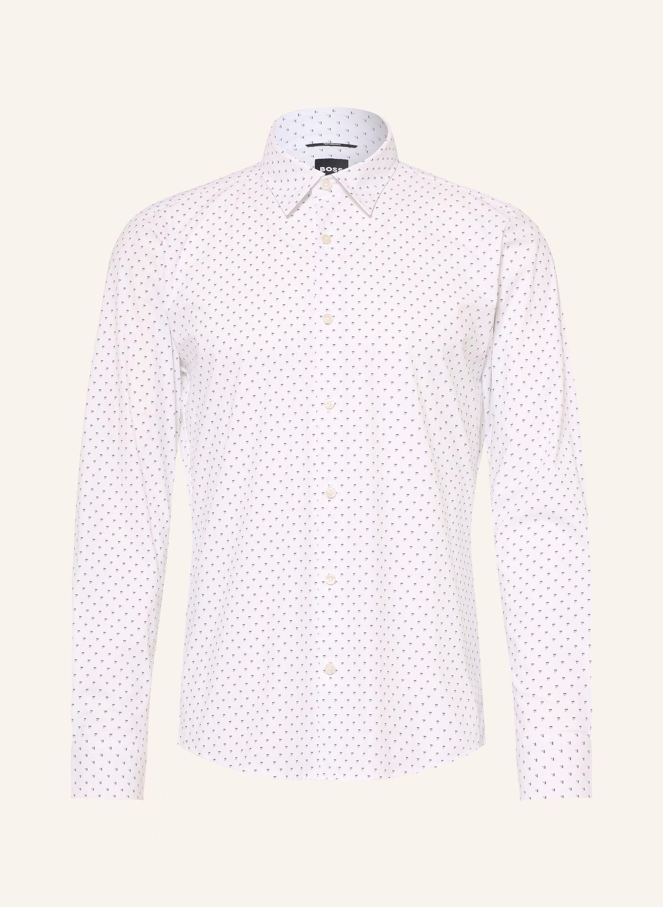 BOSS ROAN Slim Fit Shirt: WHITE / LIGHT GRAY / BLACK