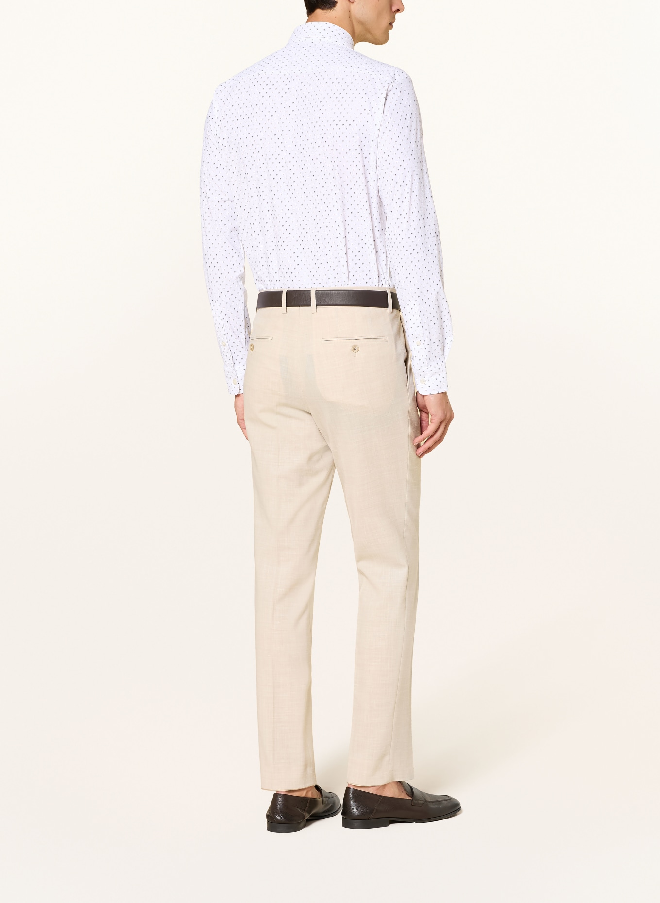 BOSS ROAN Slim Fit Shirt: WHITE / LIGHT GRAY / BLACK