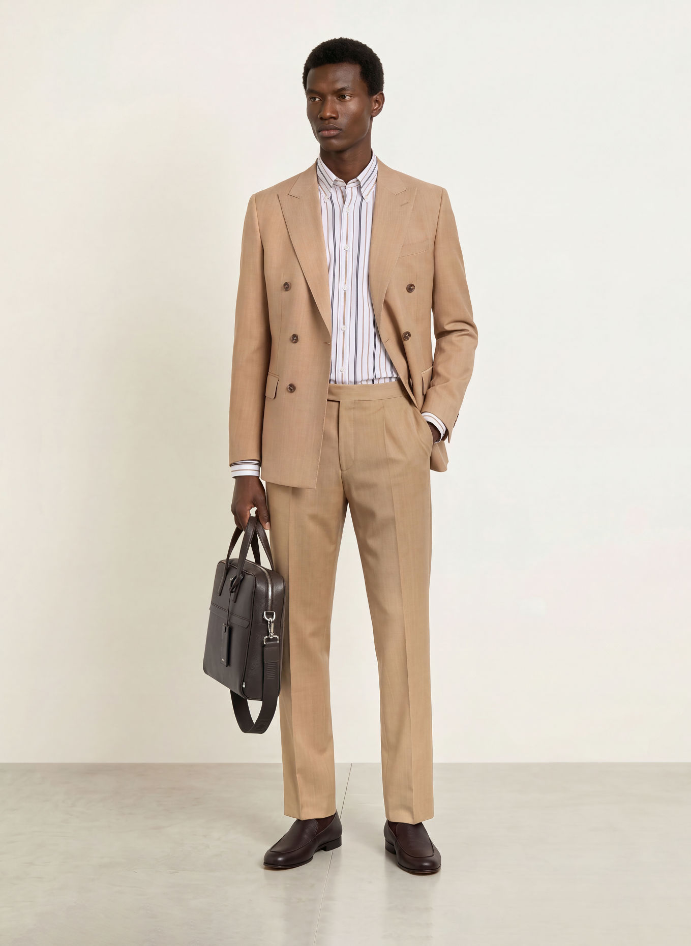 BOSS Chemise LIAM coupe classique: BLANC / CHAMEAU / NOIR