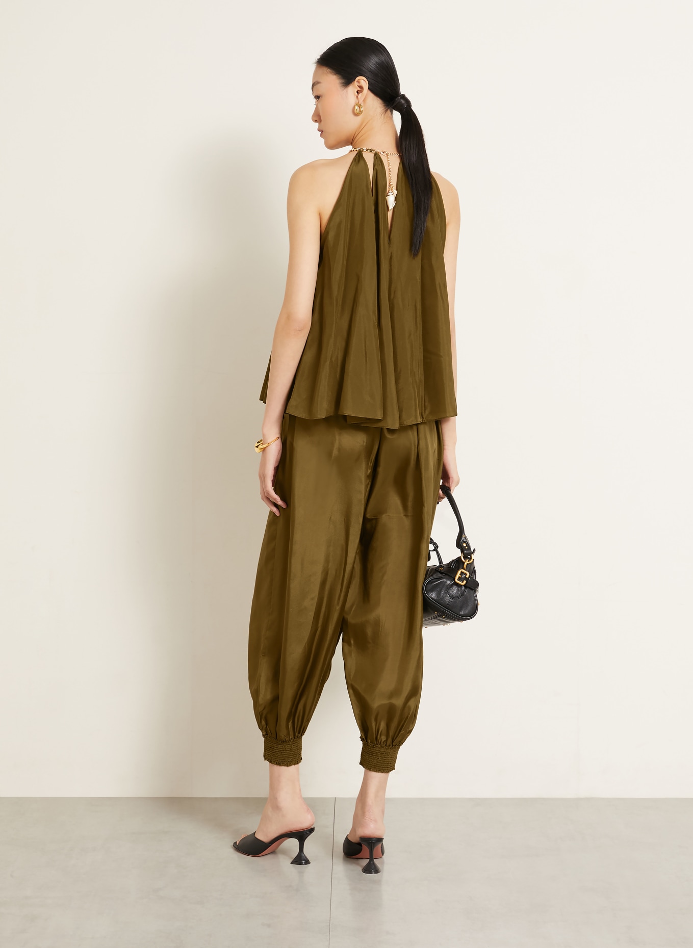 ZIMMERMANN MAHON Silk Blouse Top: OLIVE