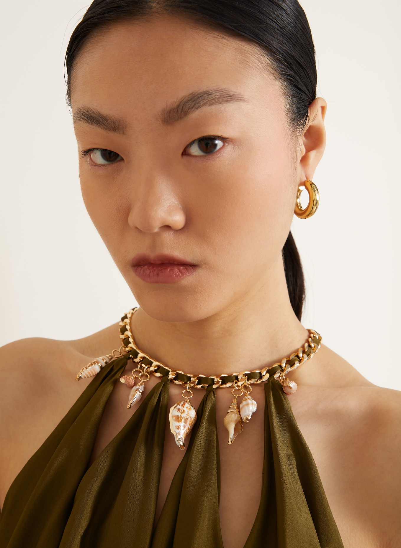 ZIMMERMANN MAHON Silk Blouse Top: OLIVE