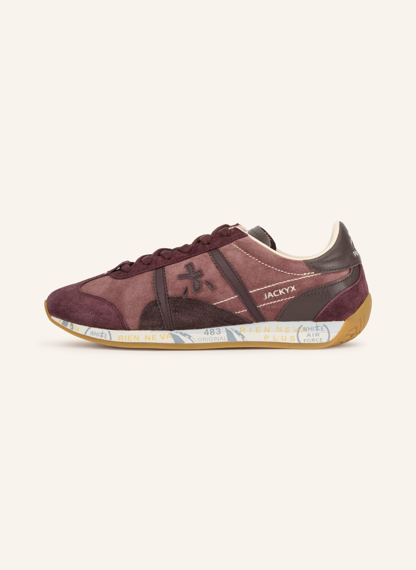 PREMIATA Sneakersy JACKY: TMAVĚ FIALOVÁ / TMAVĚ HNĚDÁ / REŽNÁ