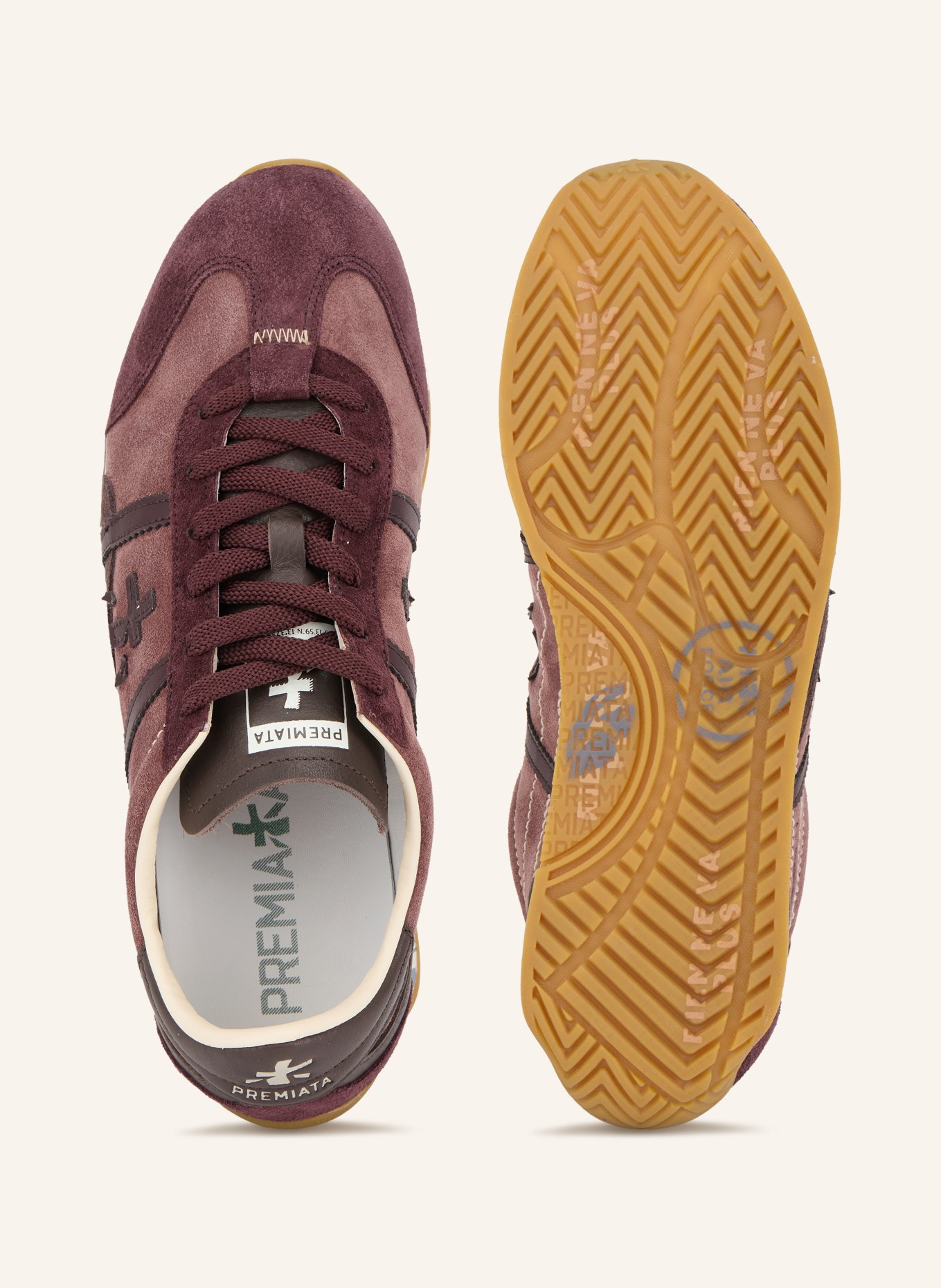 PREMIATA Sneakersy JACKY: TMAVĚ FIALOVÁ / TMAVĚ HNĚDÁ / REŽNÁ