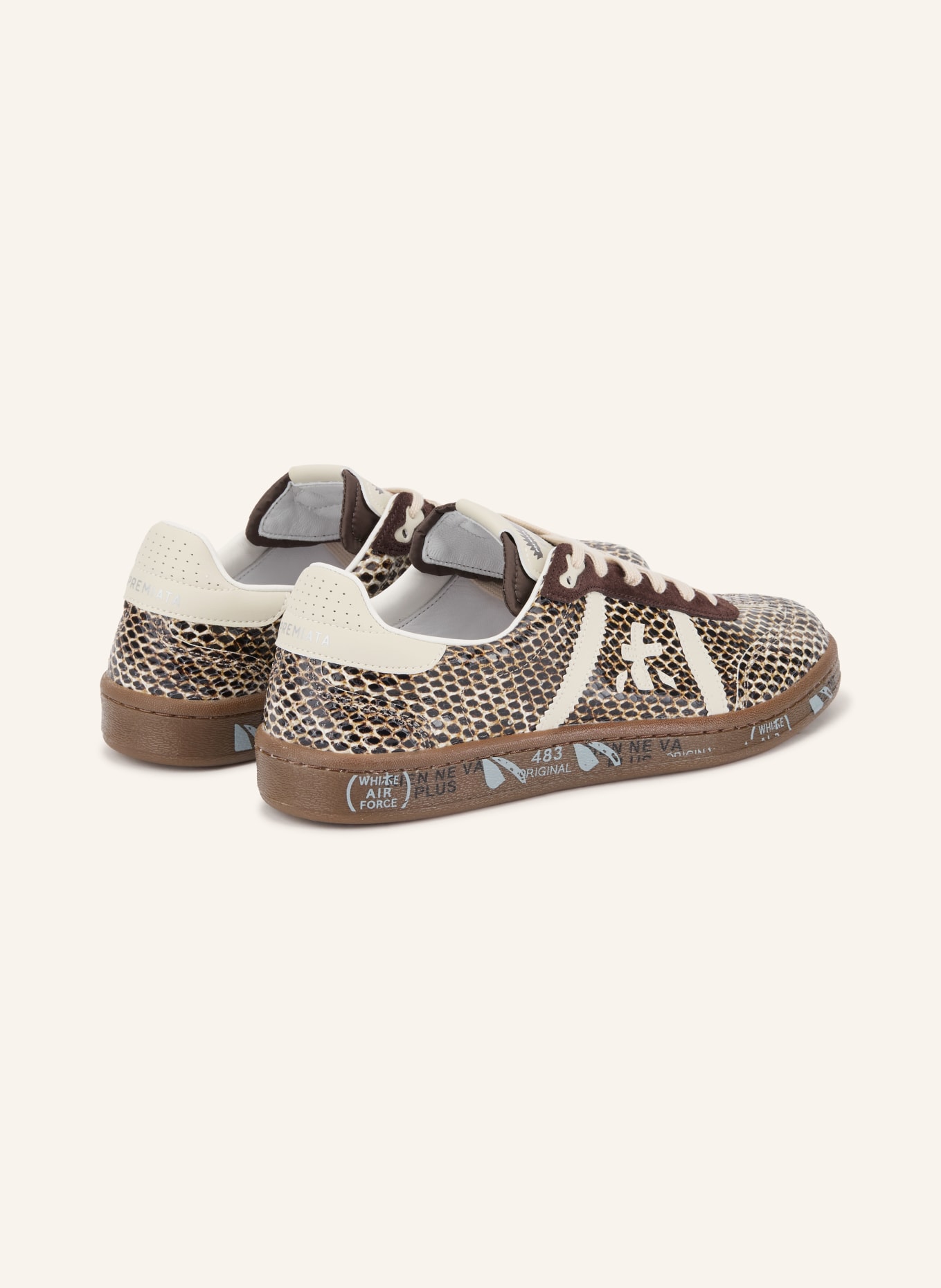 PREMIATA Sneakers BONNIED: MARRON FONCÉ / BLANC